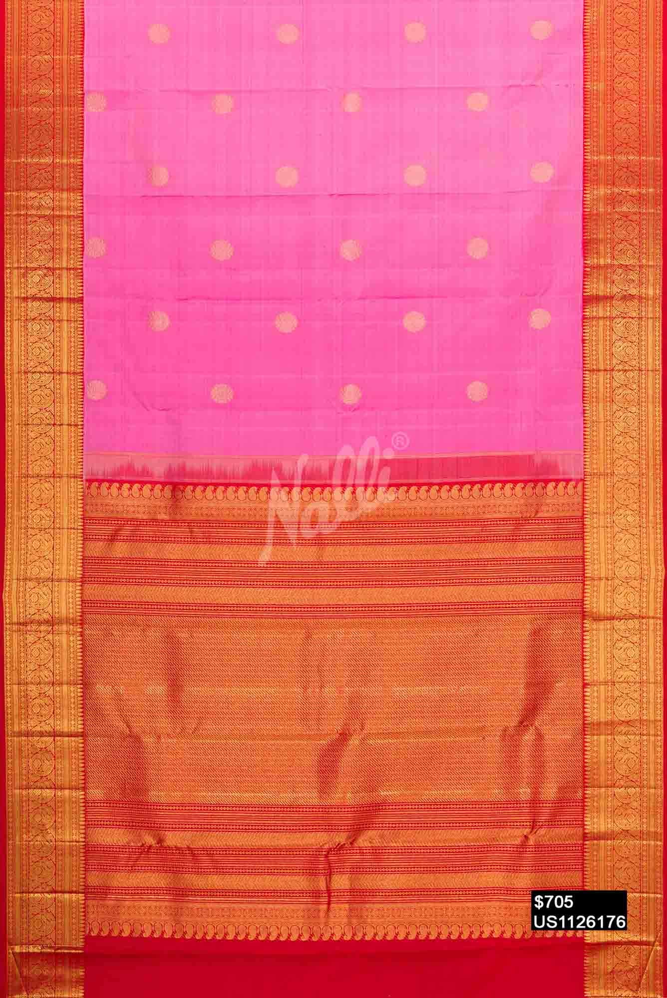 Pink Kanchipuram Silk Saree