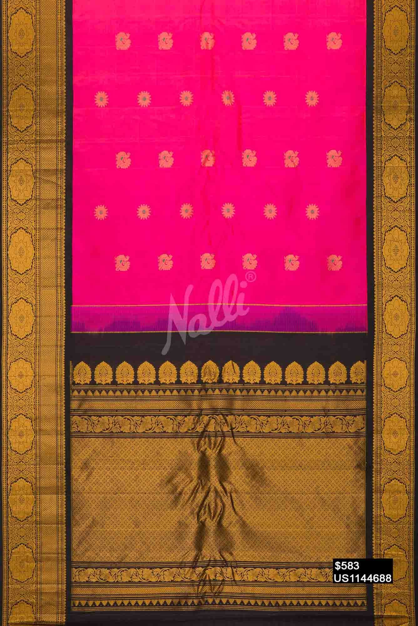 Pink Gadwal Silk Saree