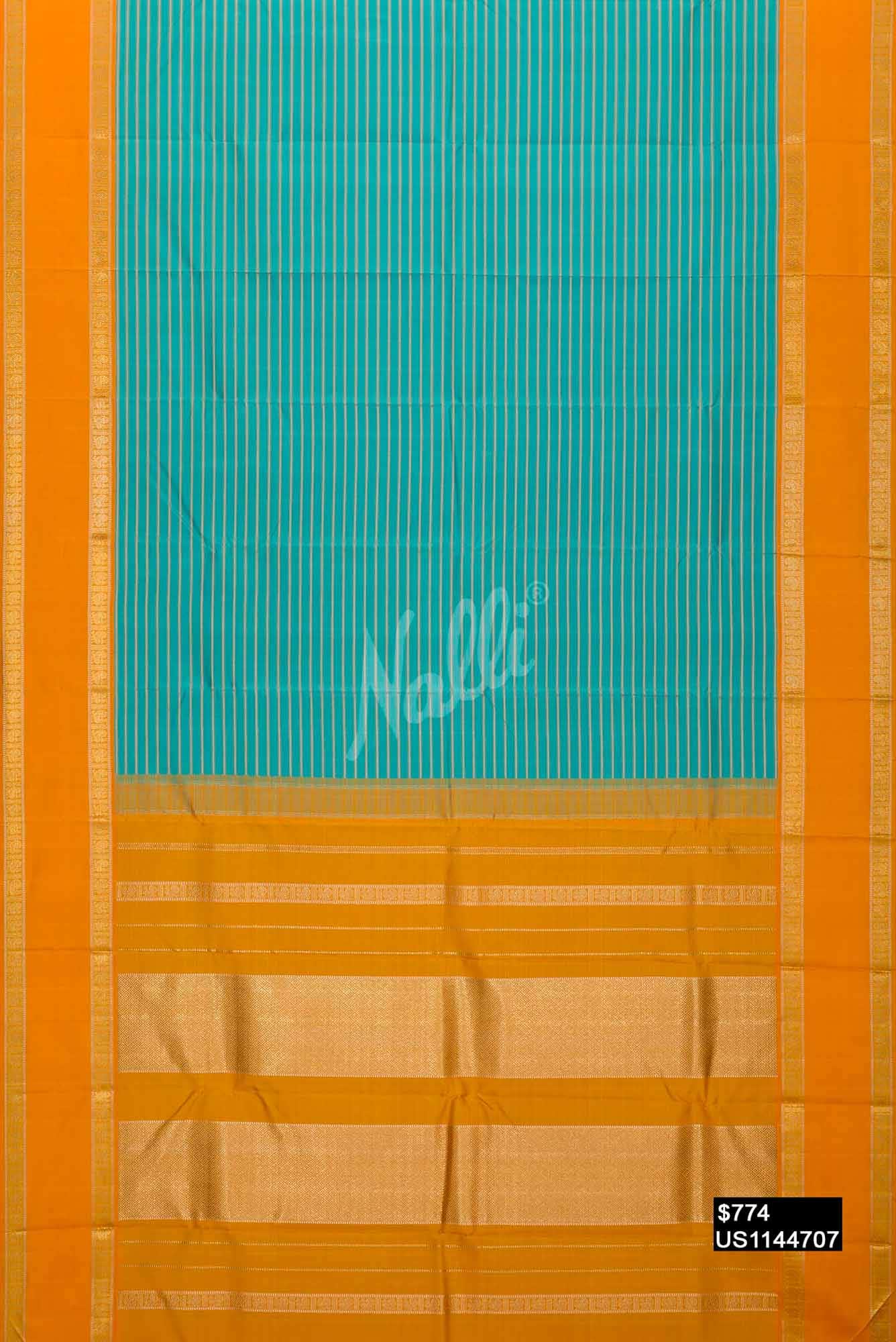 Sky Blue Kanchipuram Silk Saree