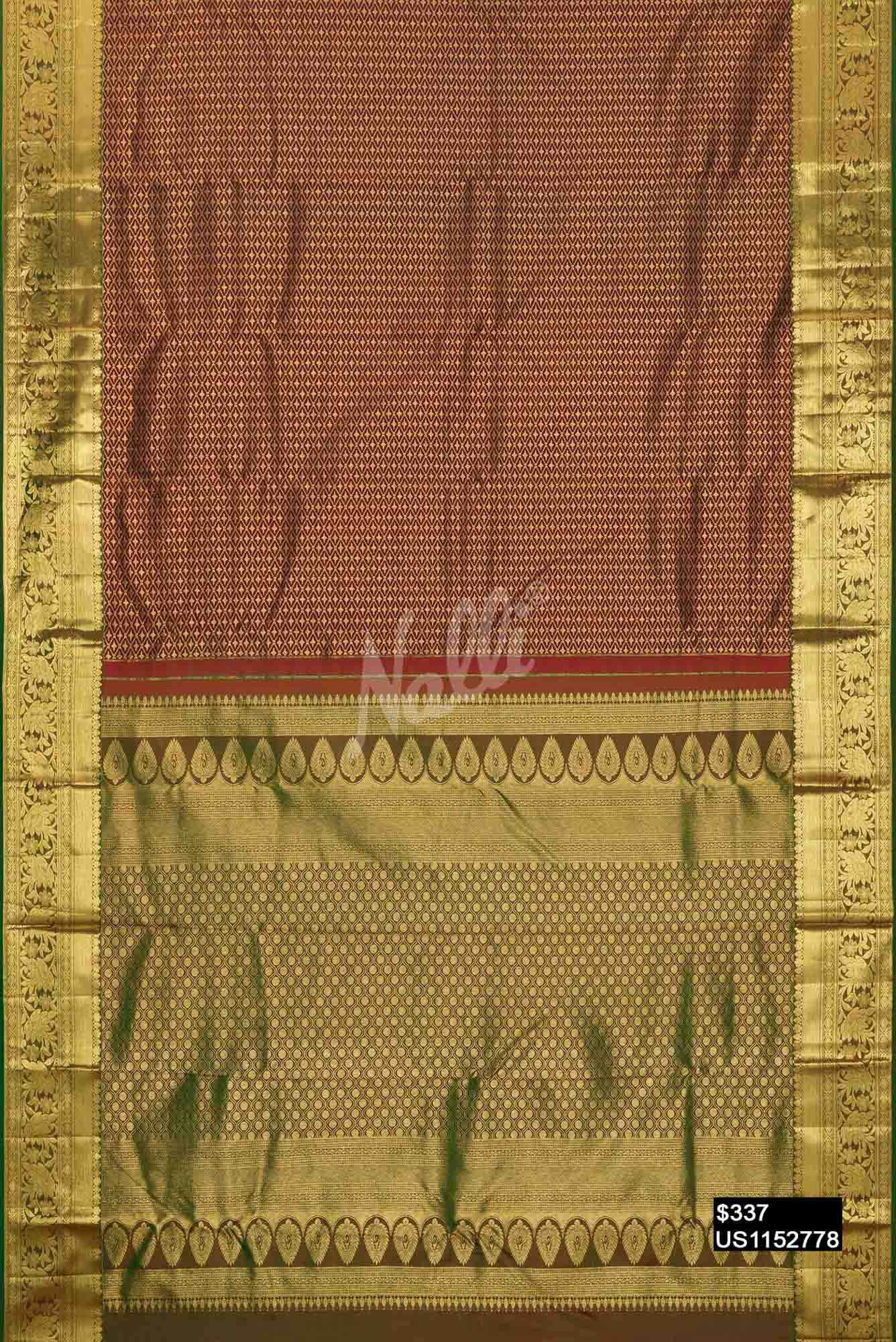 Maroon Kanchipuram Silk Saree