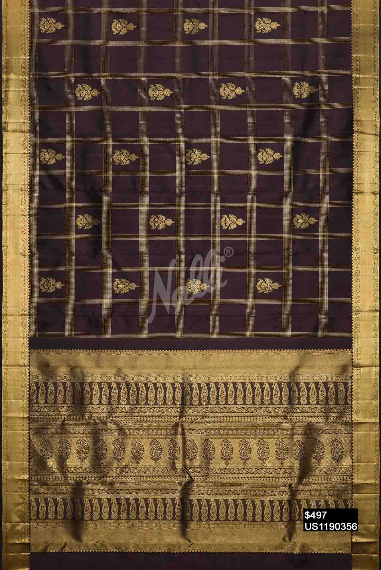 Coffee Brown Kanchipuram Silk Saree
