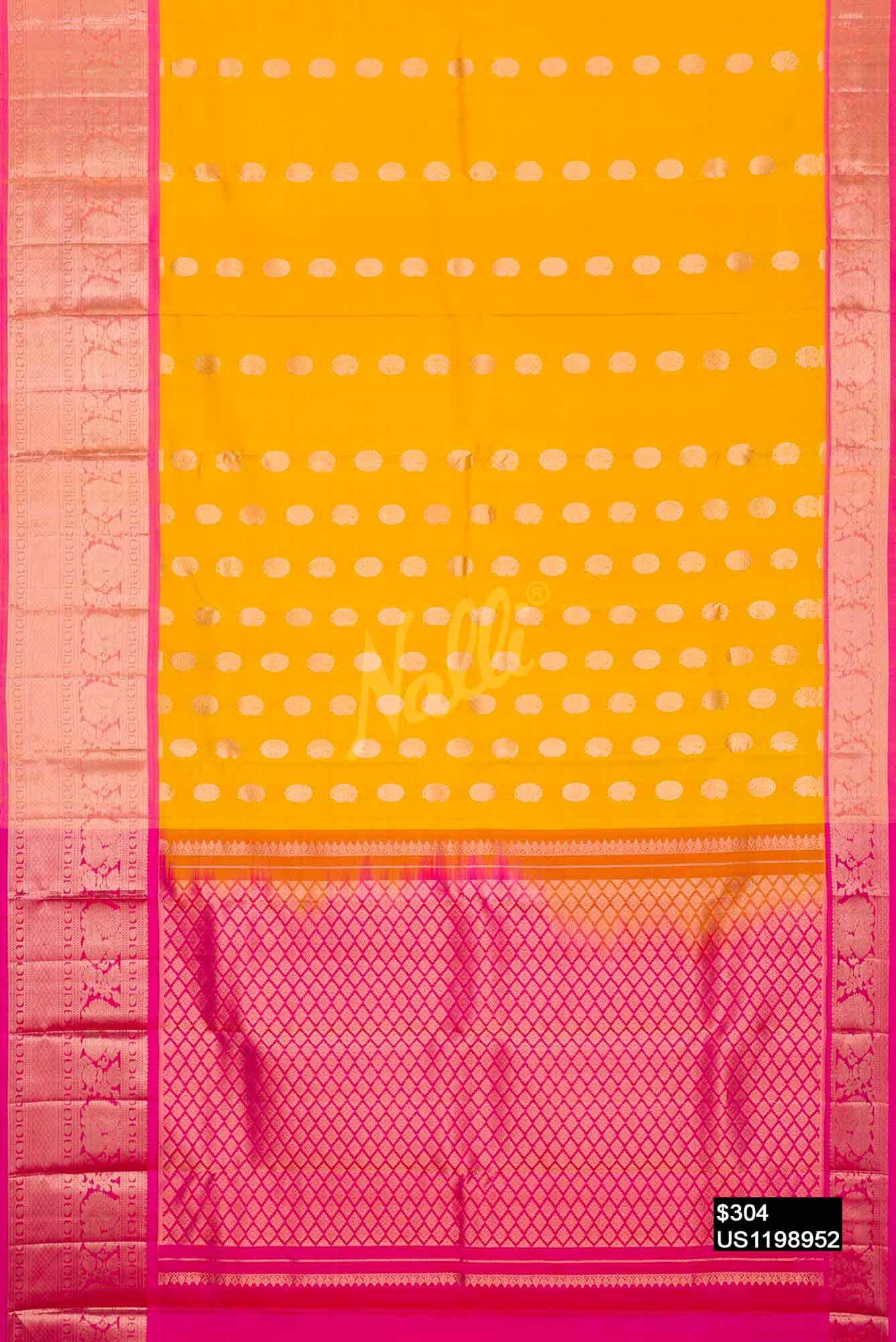 Yellow Kanchipuram Silk Saree