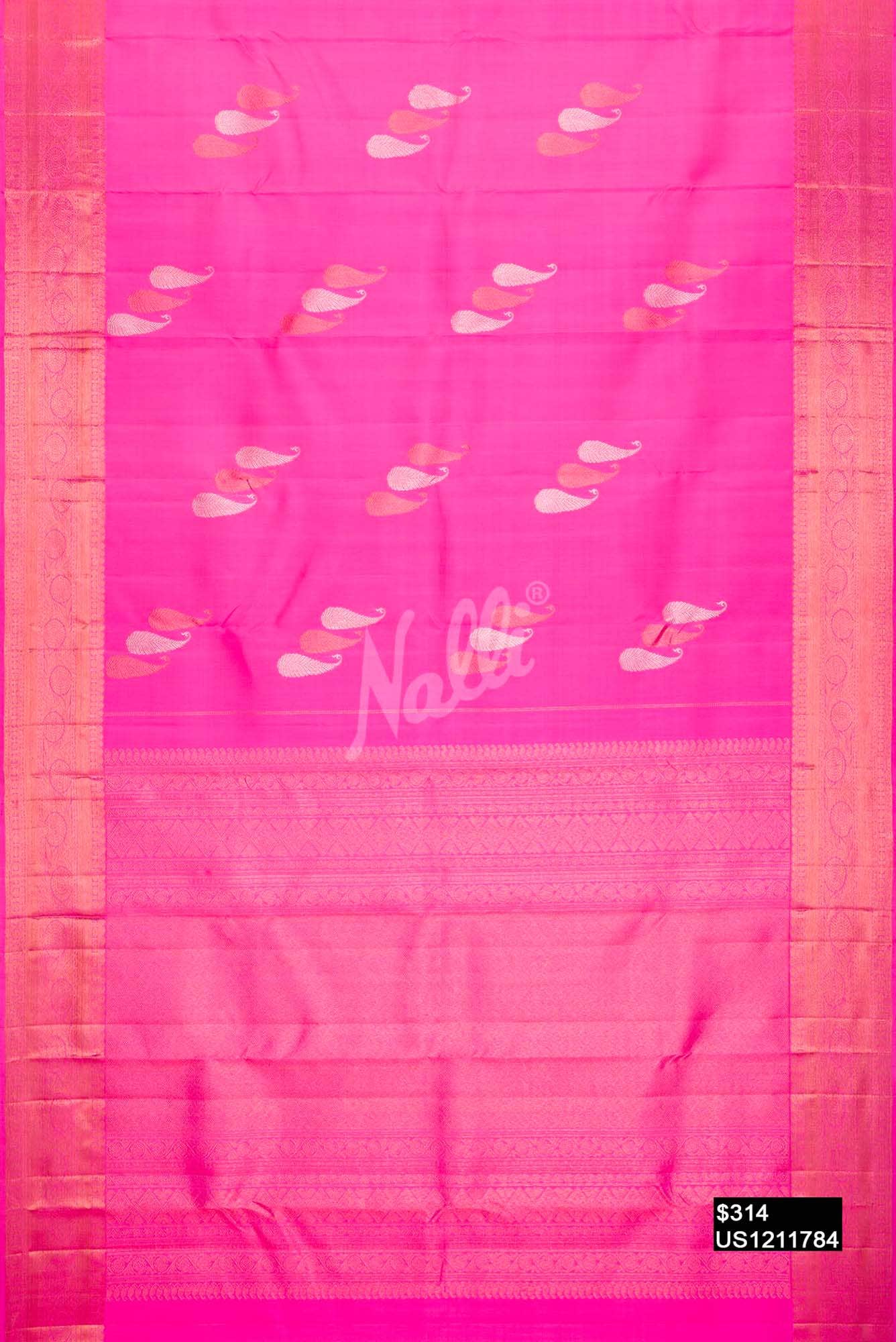 Pink Kanchipuram Silk Saree