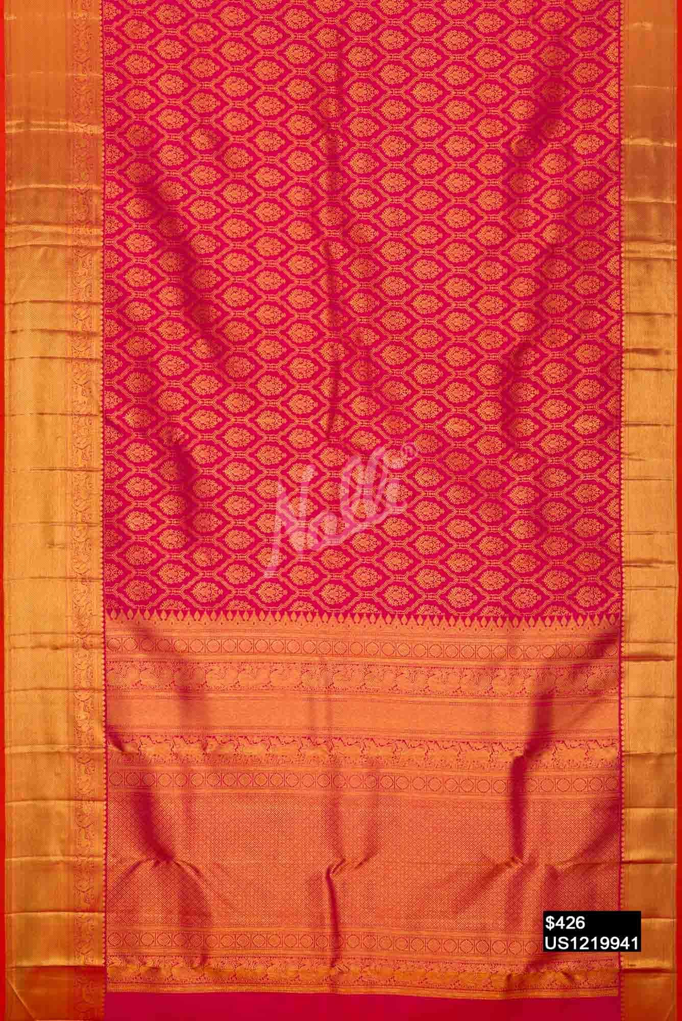 Pink Kanchipuram Silk Saree