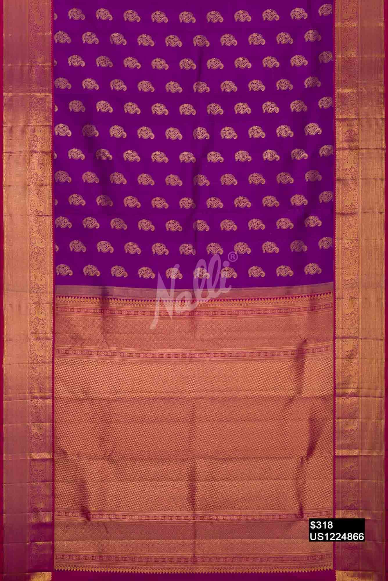 Violet Kanchipuram Silk Saree