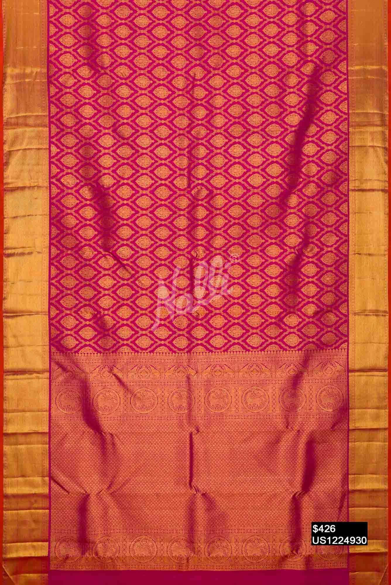 Pink Kanchipuram Silk Saree