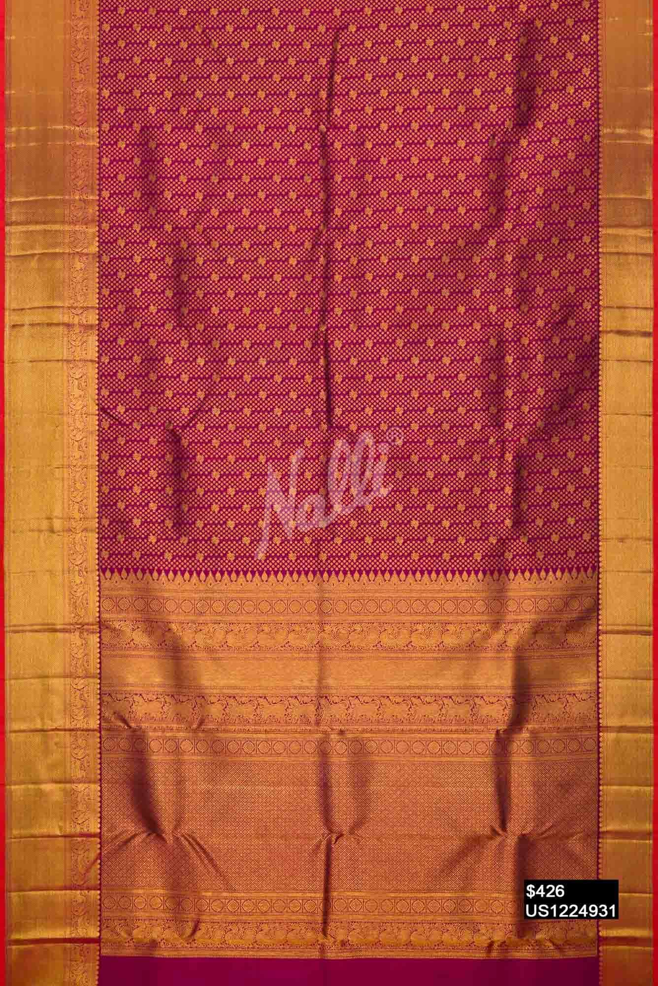 Purple Kanchipuram Silk Saree
