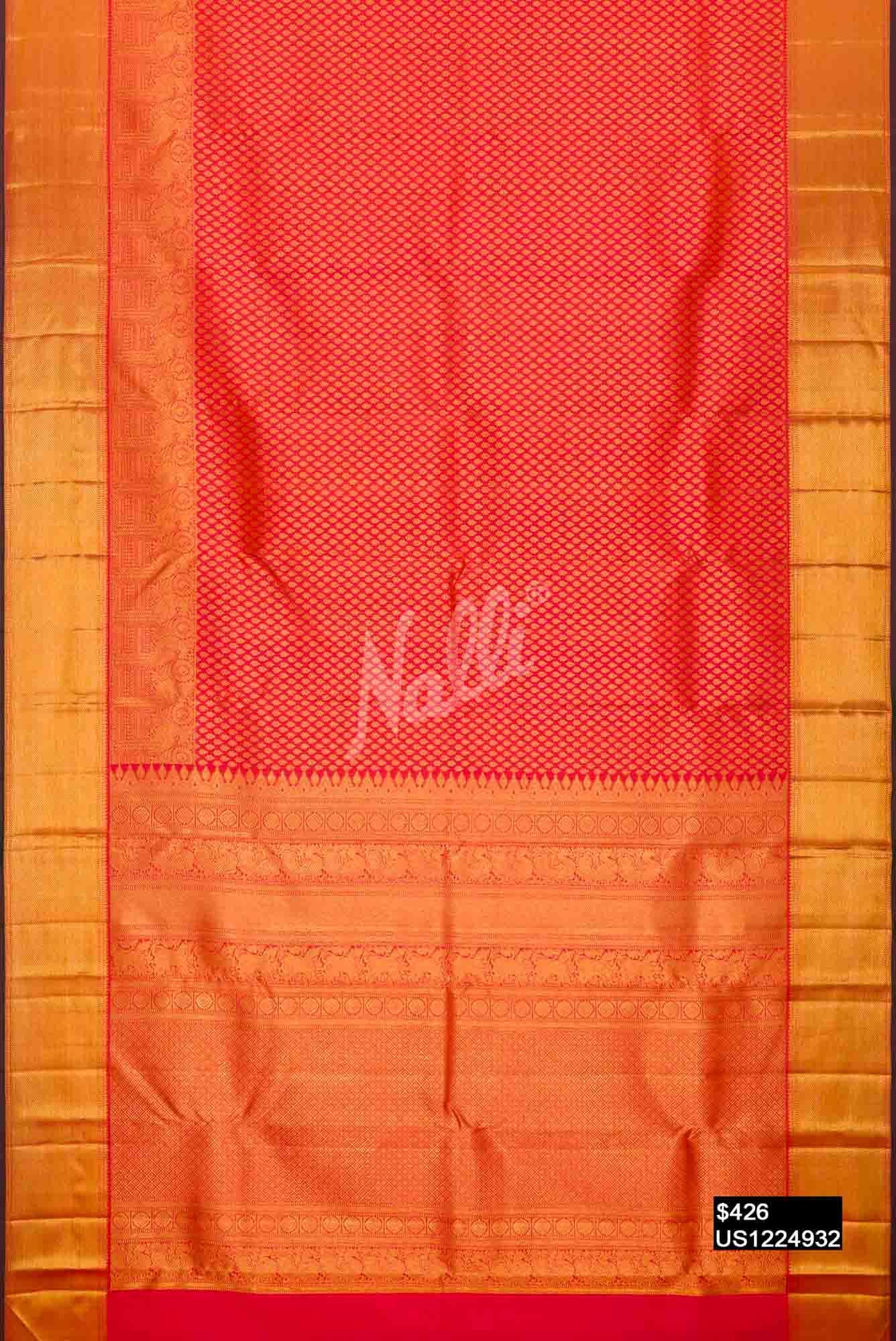 Orange Kanchipuram Silk Saree