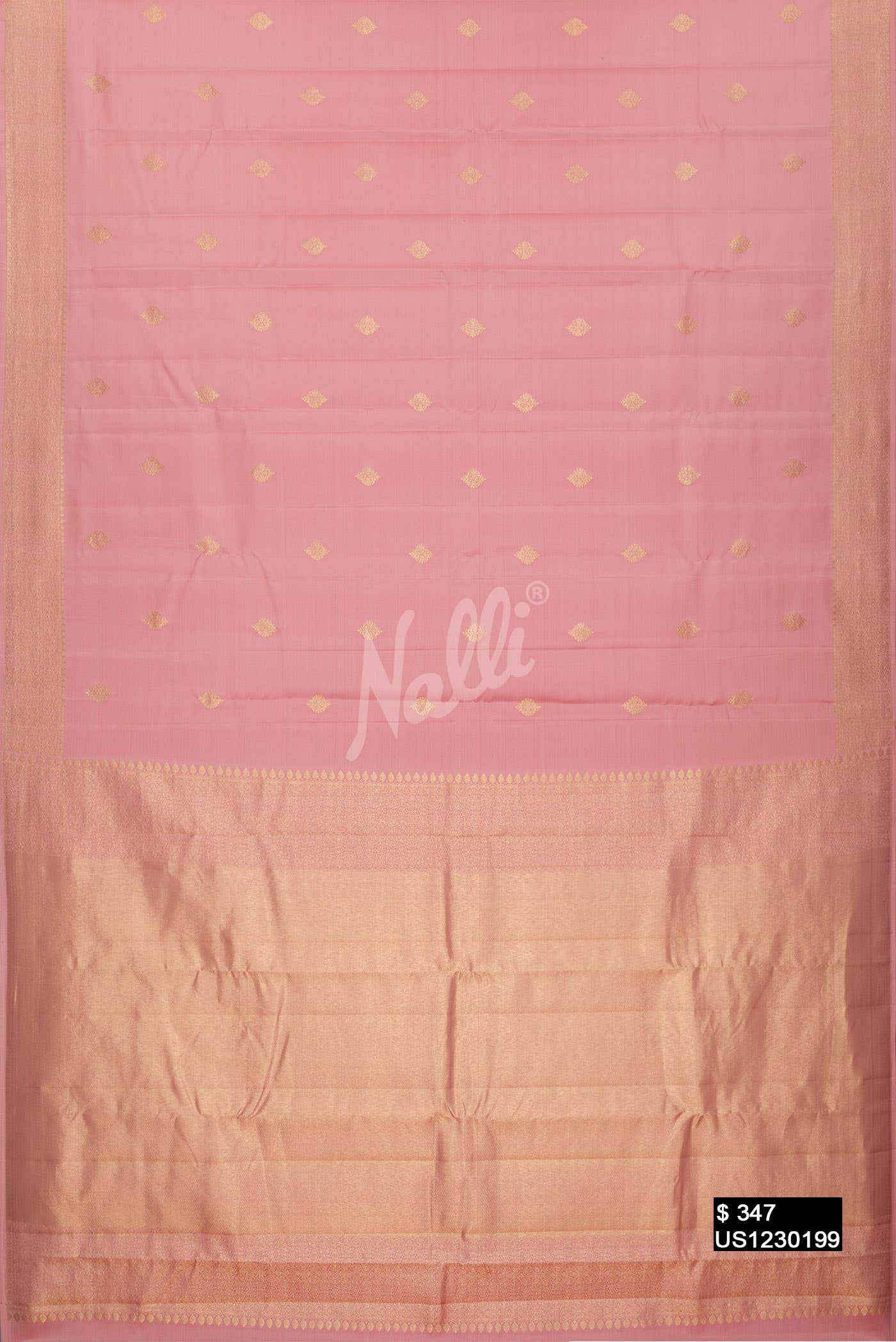 Rose Pink Kanchipuram Silk Saree
