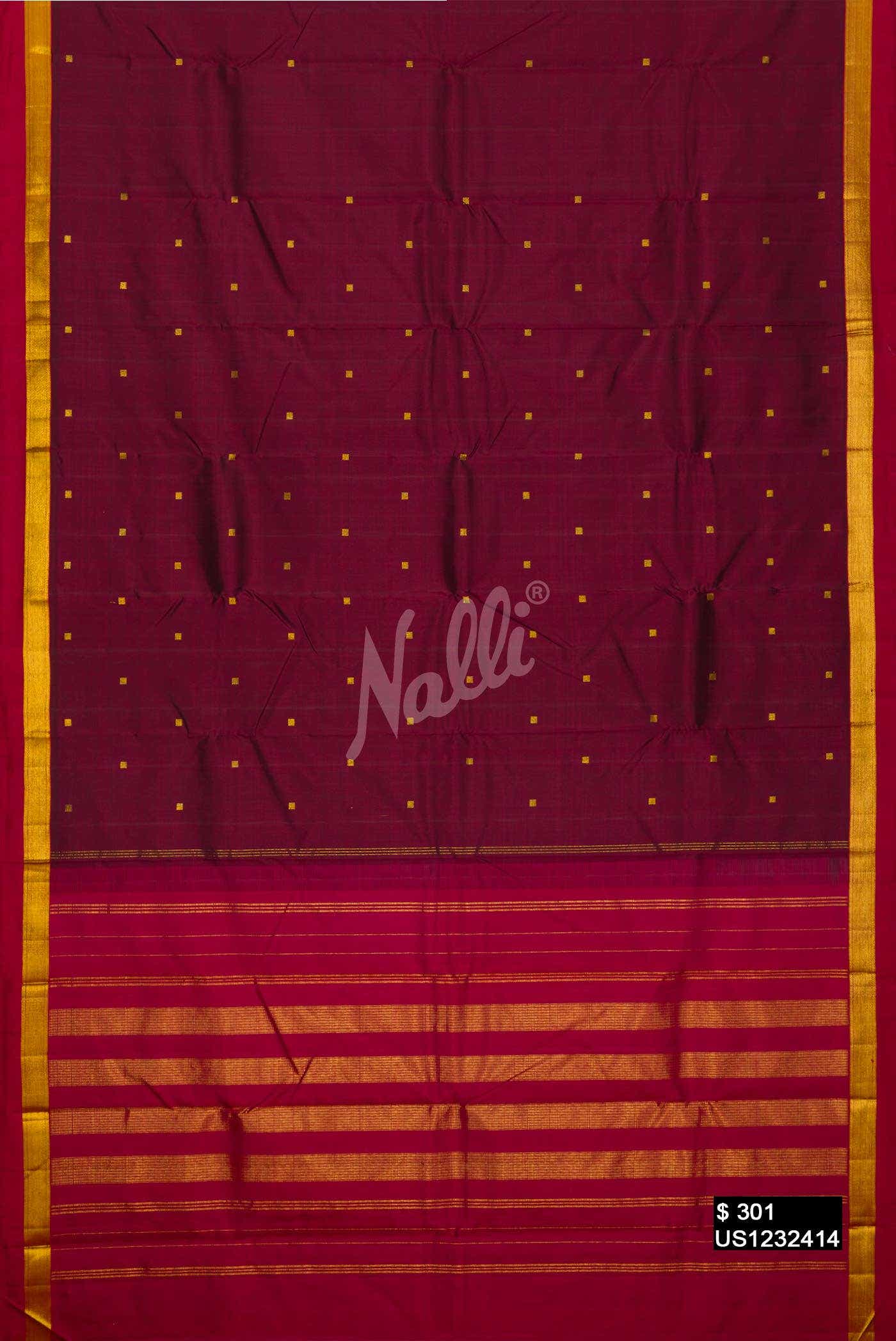 Maroon Kanchipuram Silk Saree