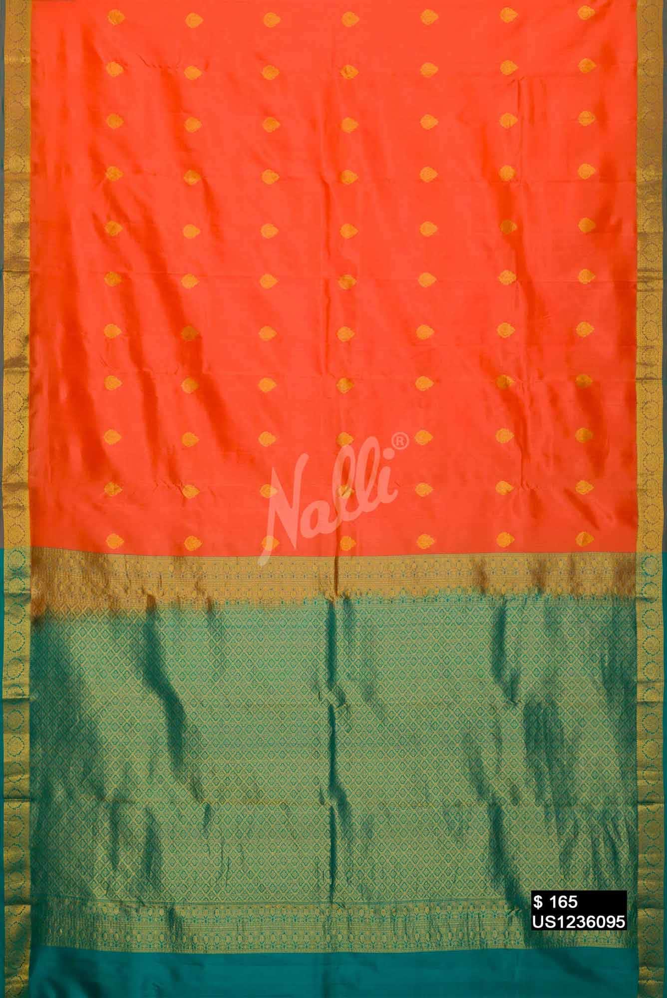 Orange Kanchipuram Silk Saree