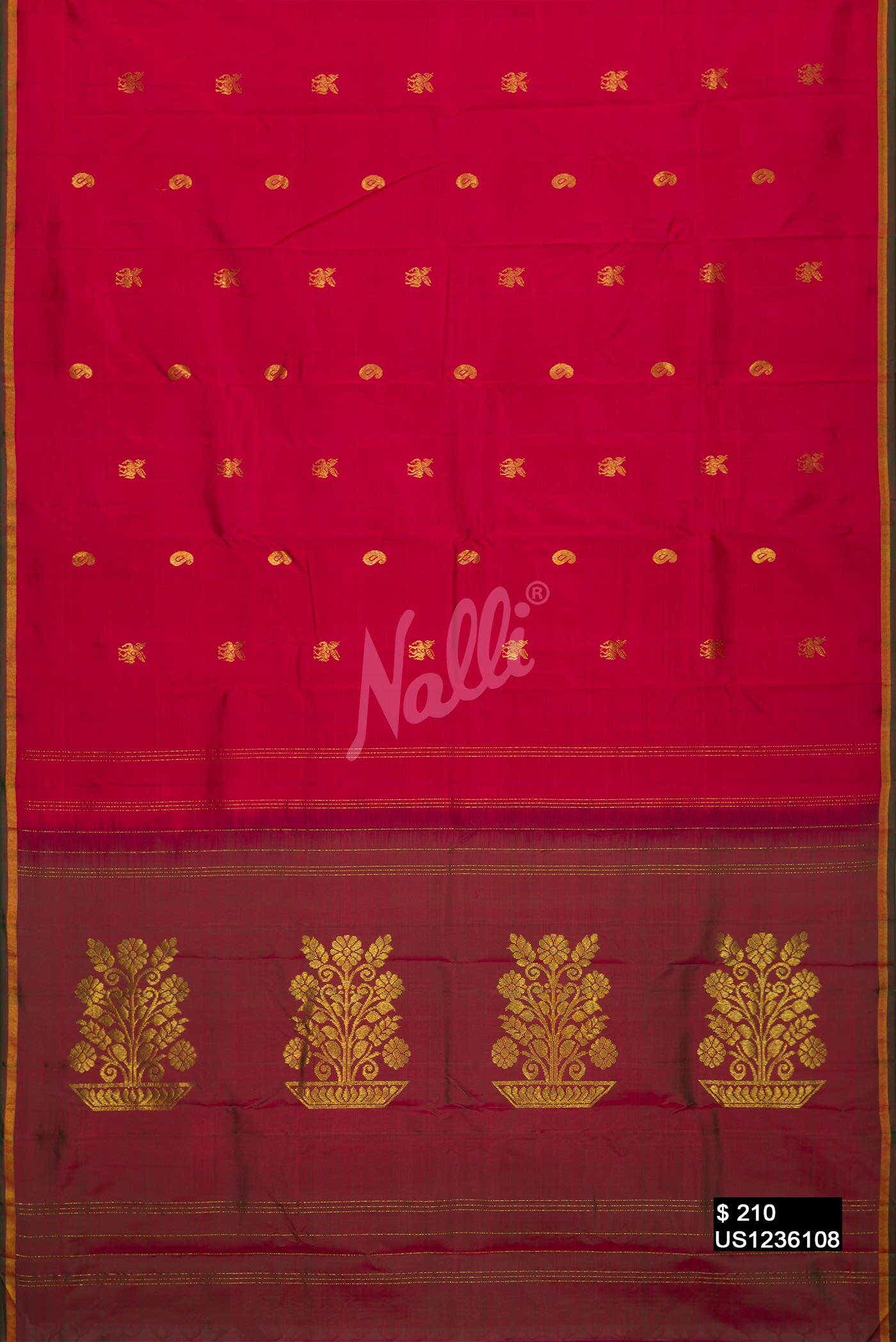 Maroon Kanchipuram Silk Saree
