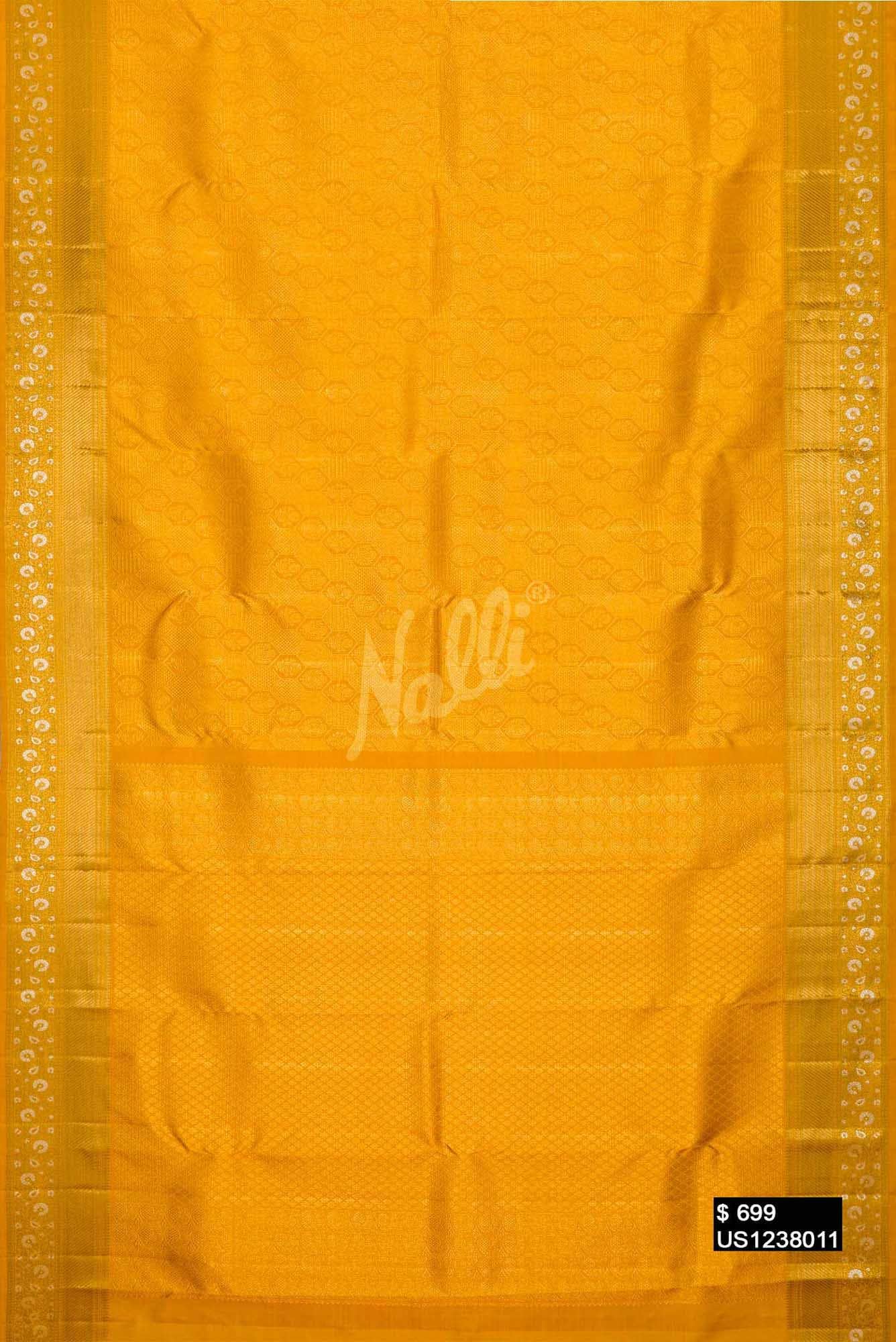 Mustard Kanchipuram Silk Saree