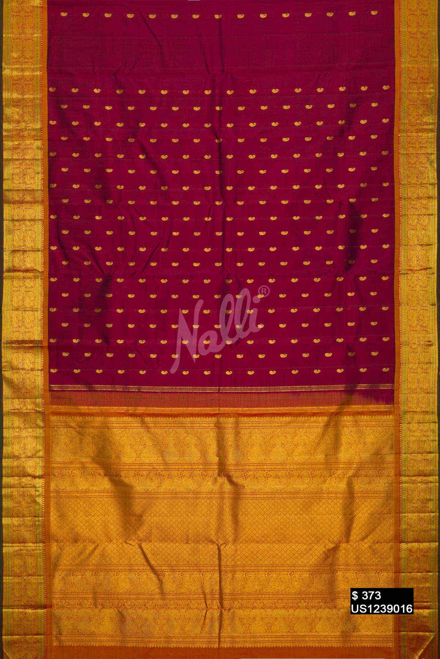 Maroon Kanchipuram Silk Saree