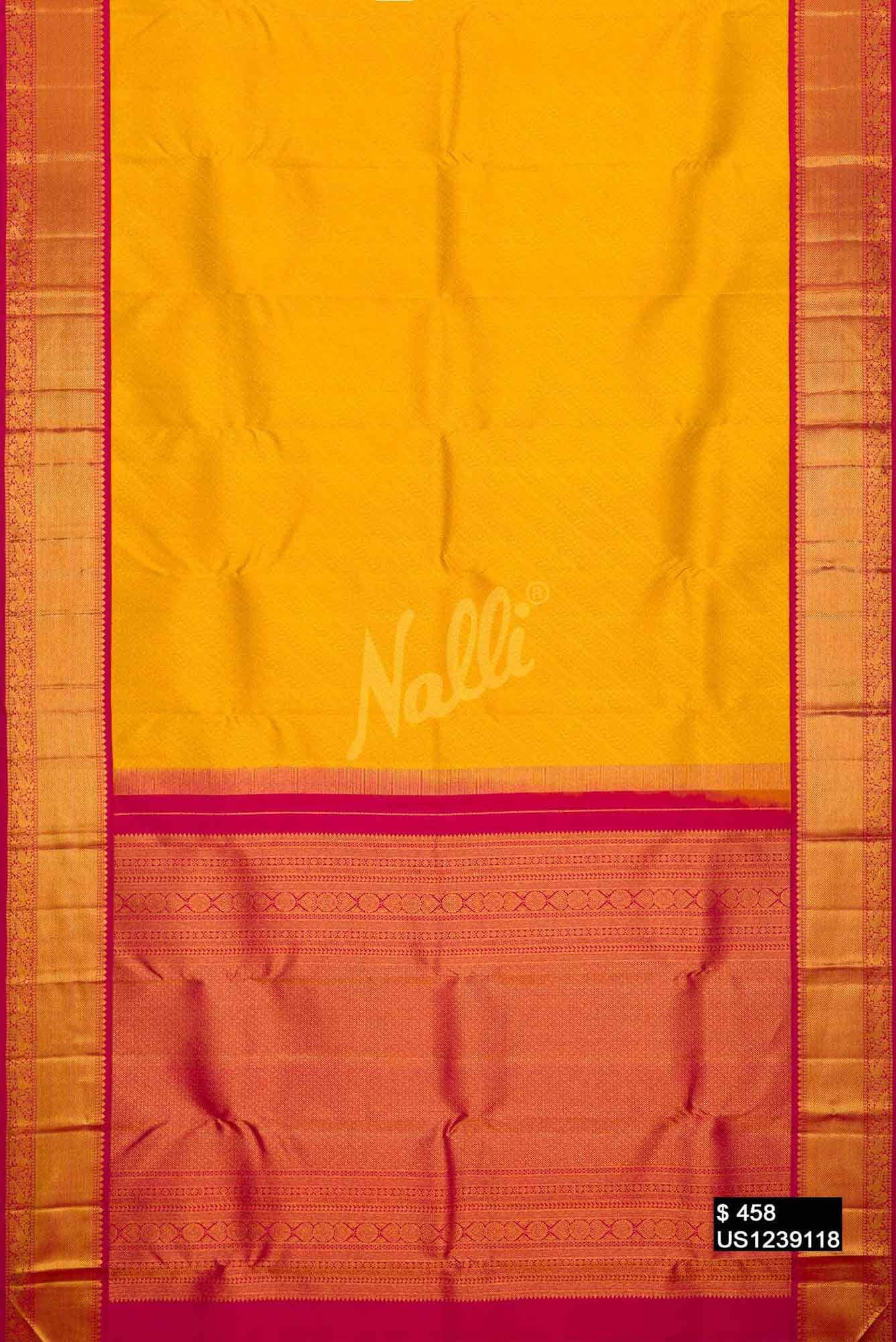 Yellow Kanchipuram Silk Saree
