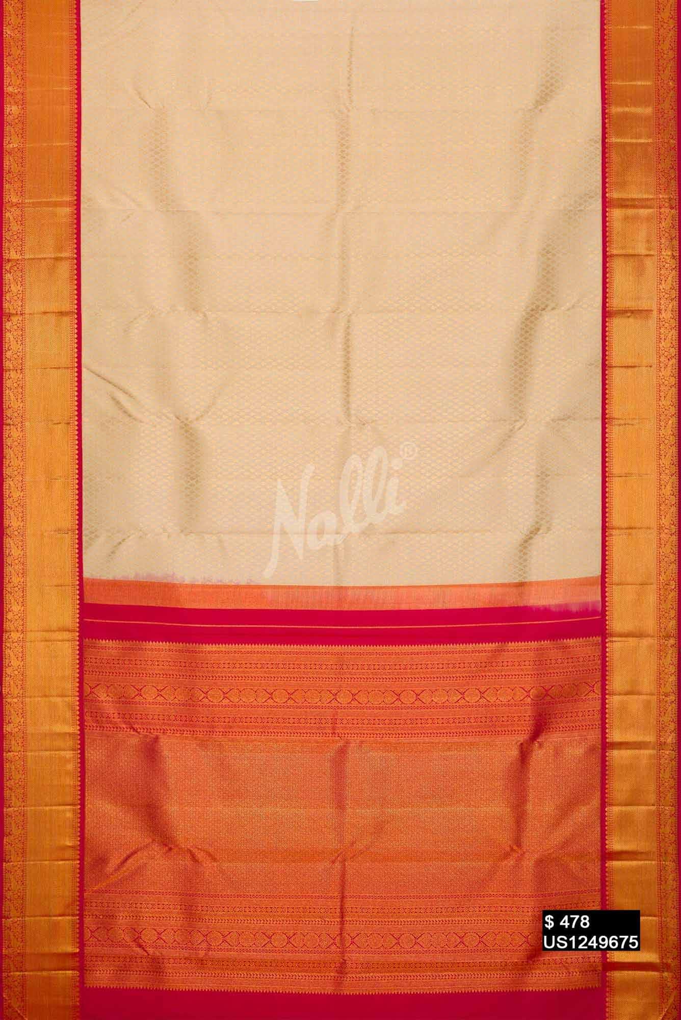 Sandal Kanchipuram Silk Saree