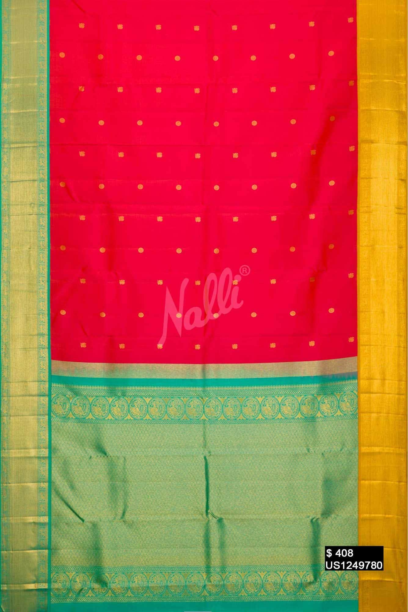 Orange Kanchipuram Silk Saree