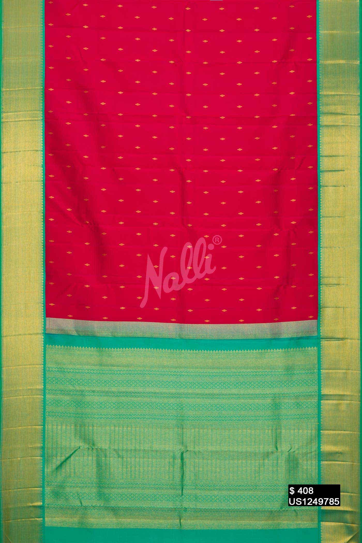 Dark Pink Kanchipuram Silk Saree