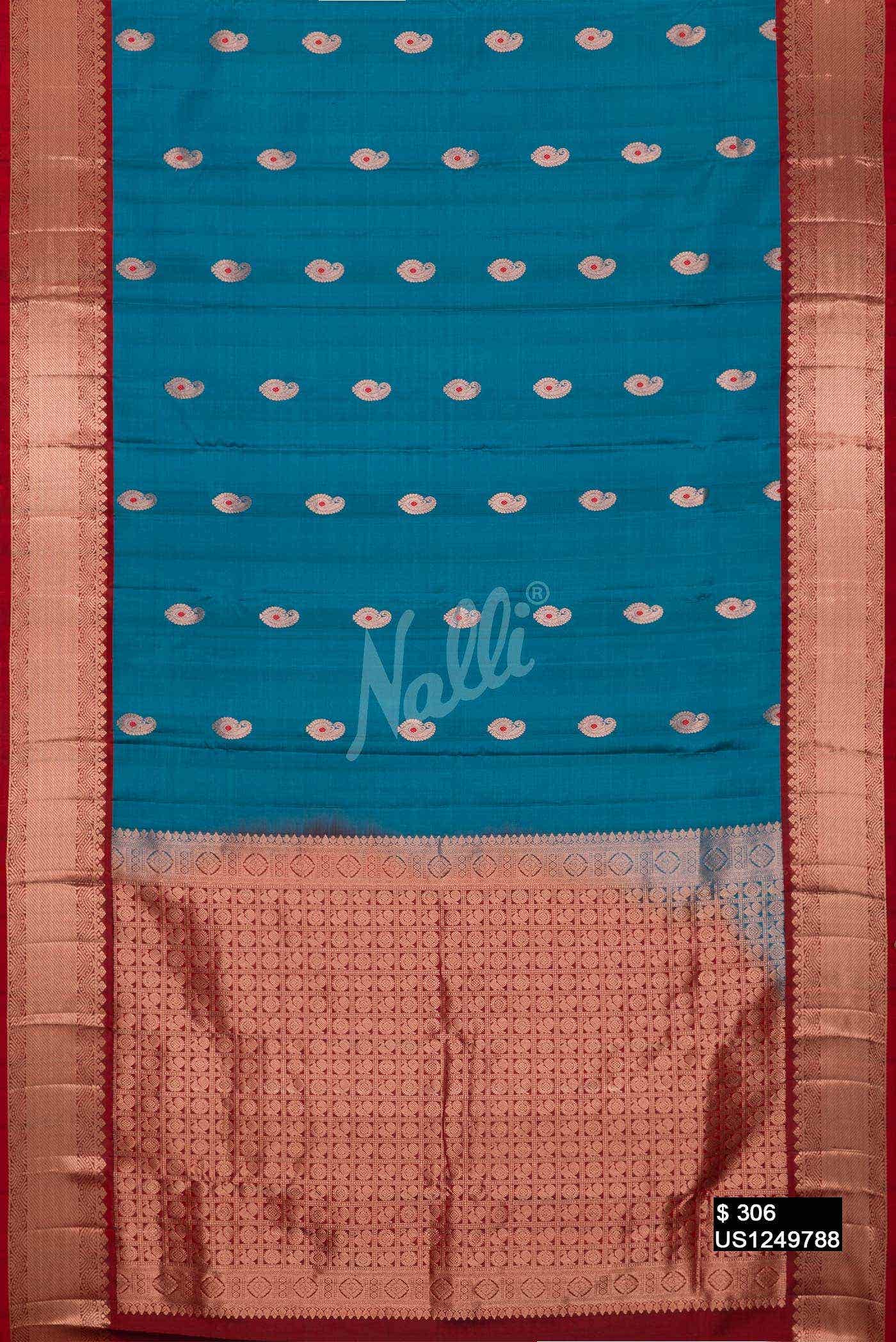 Maya Blue Kanchipuram Silk Saree