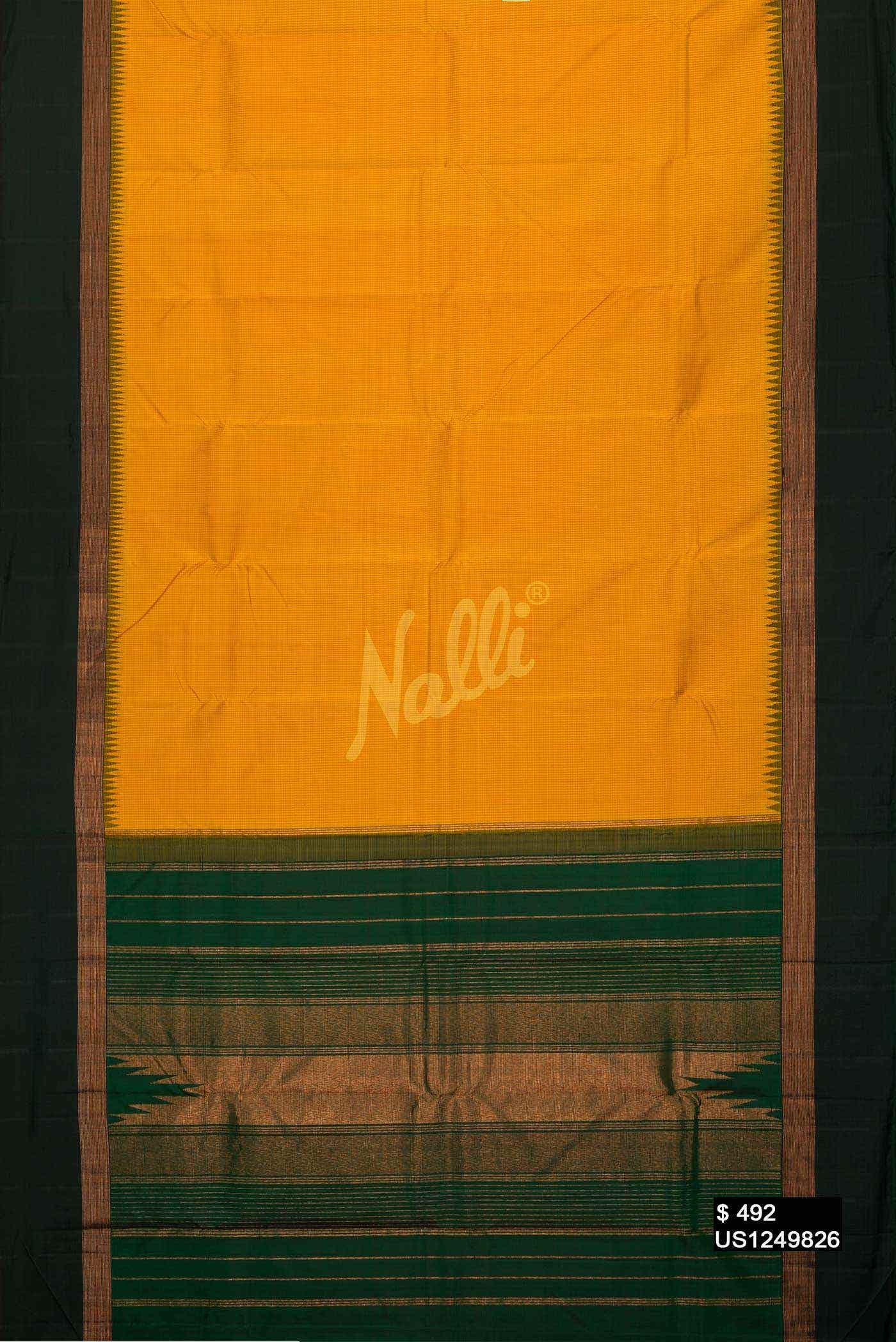 Mustard and Yellow Kanchipuram Silk Saree