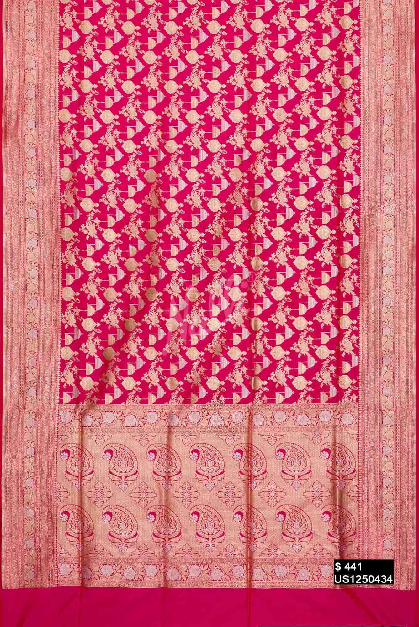 Pink Banarasi Silk Saree