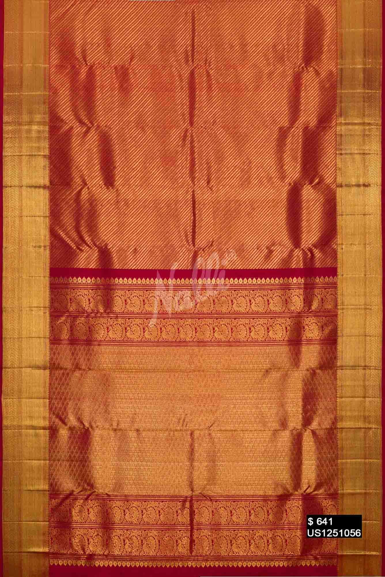 Maroon Kanchipuram Silk Saree