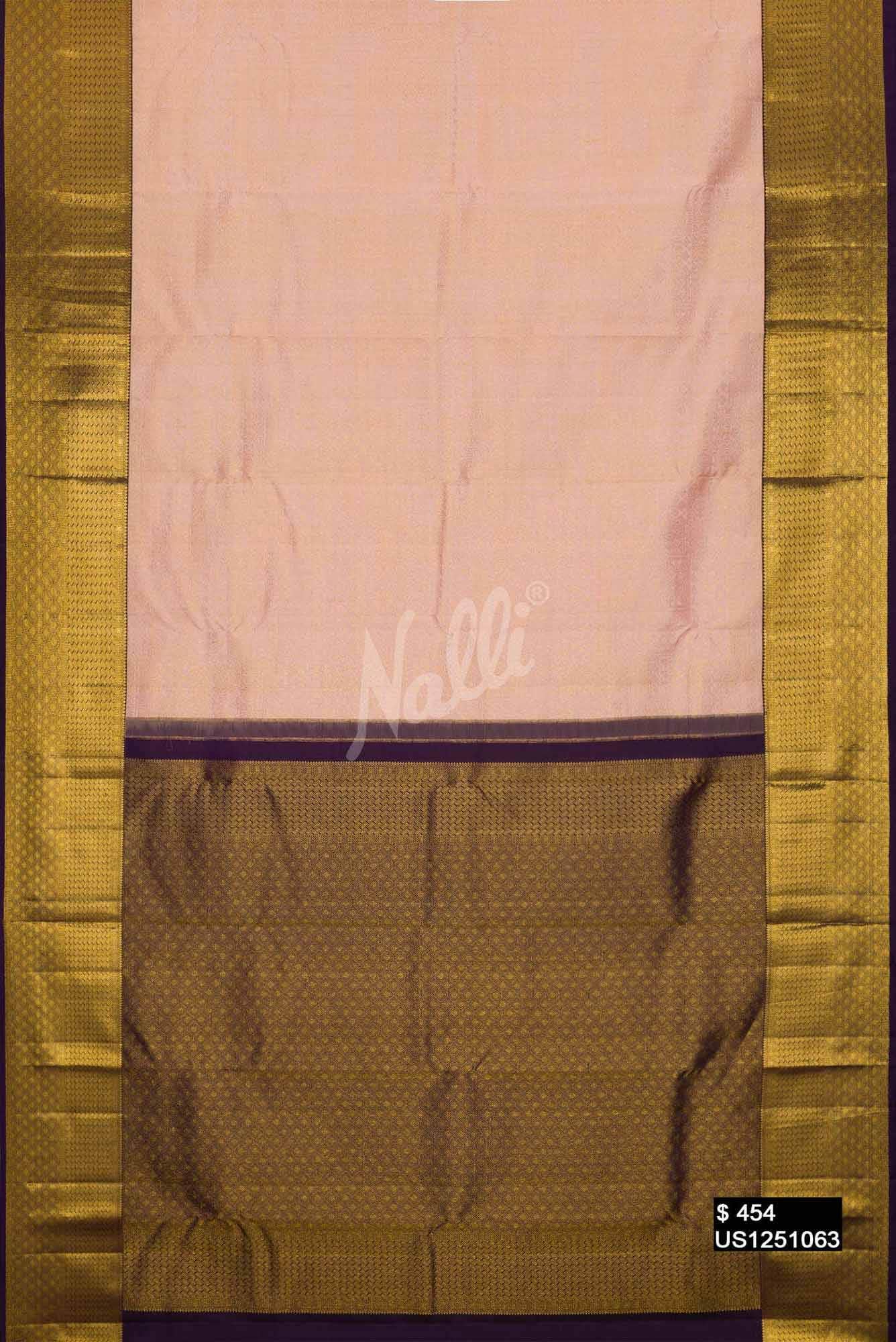 Peach Kanchipuram Silk Saree