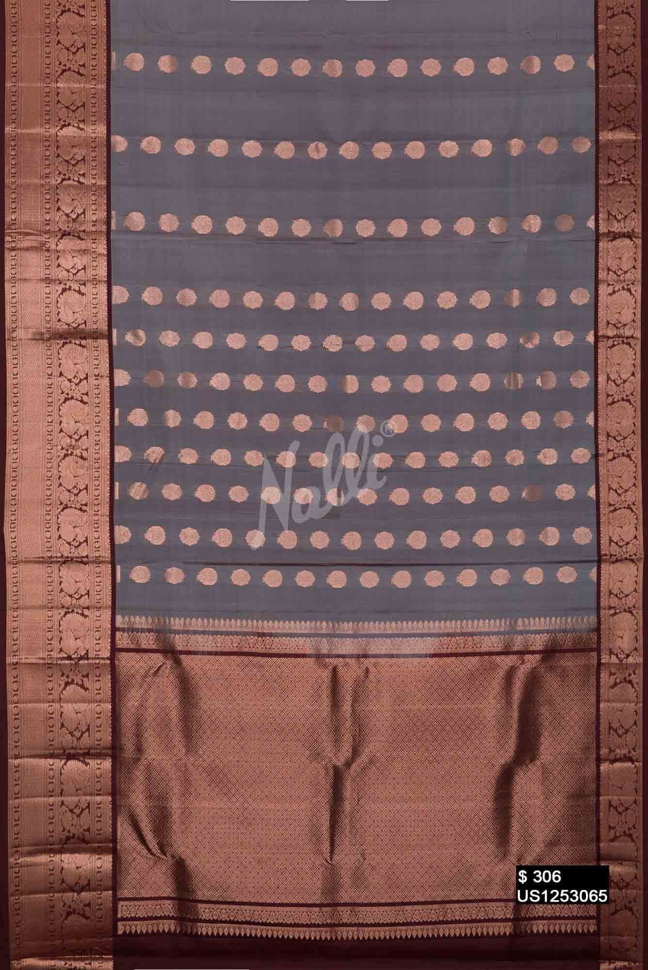 Grey Kanchipuram Silk Saree