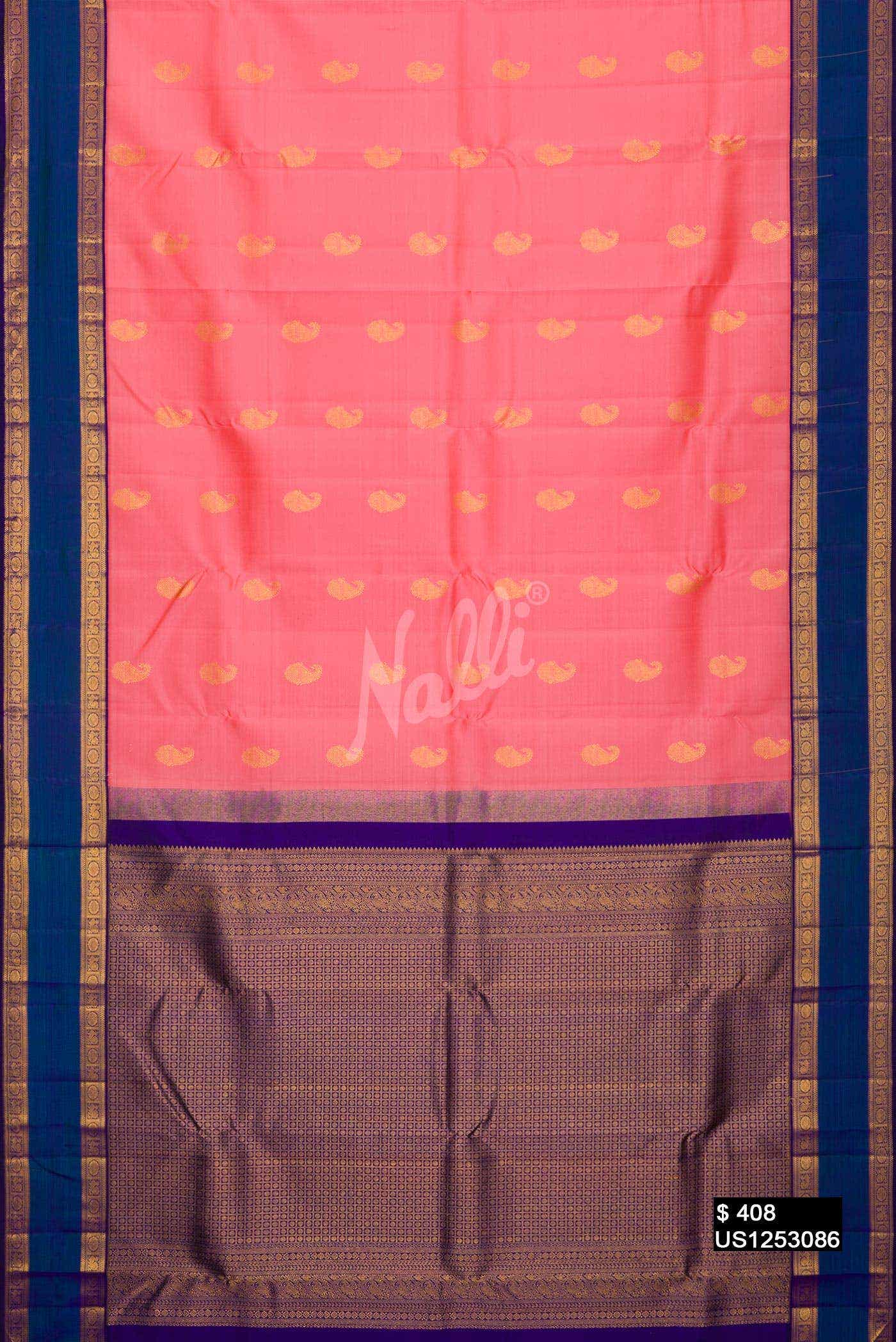 Peach Kanchipuram Silk Saree