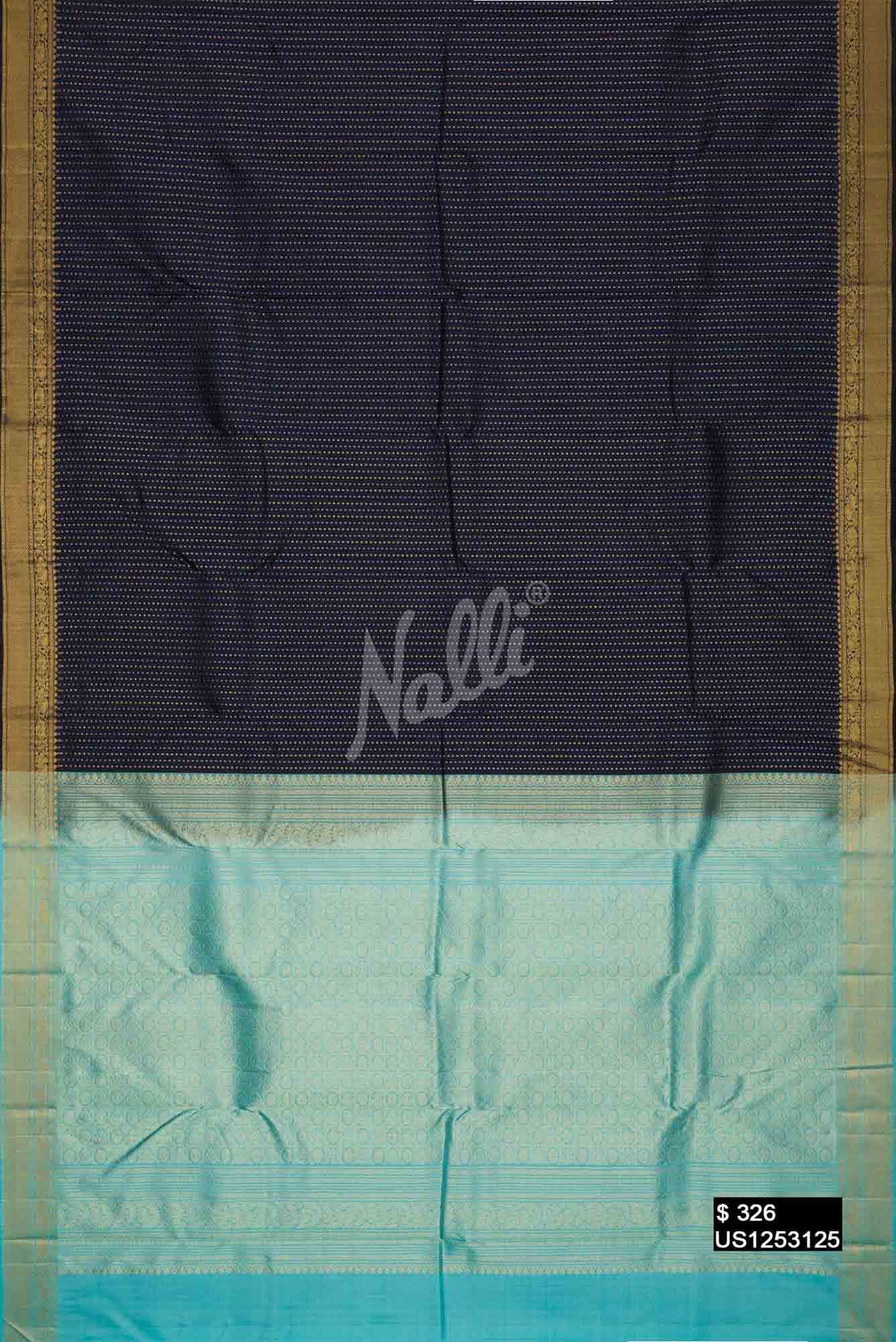 Navy Blue Kanchipuram Silk Saree