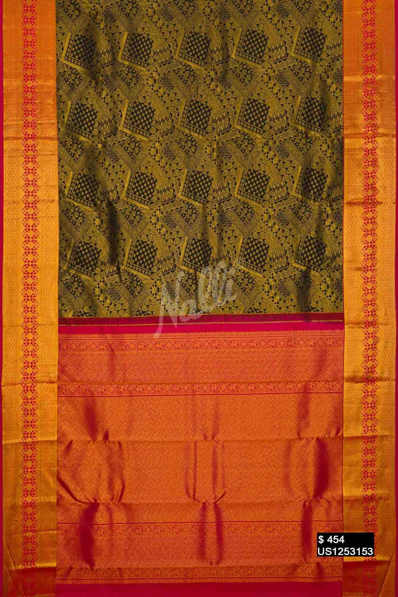 Black Kanchipuram Silk Saree