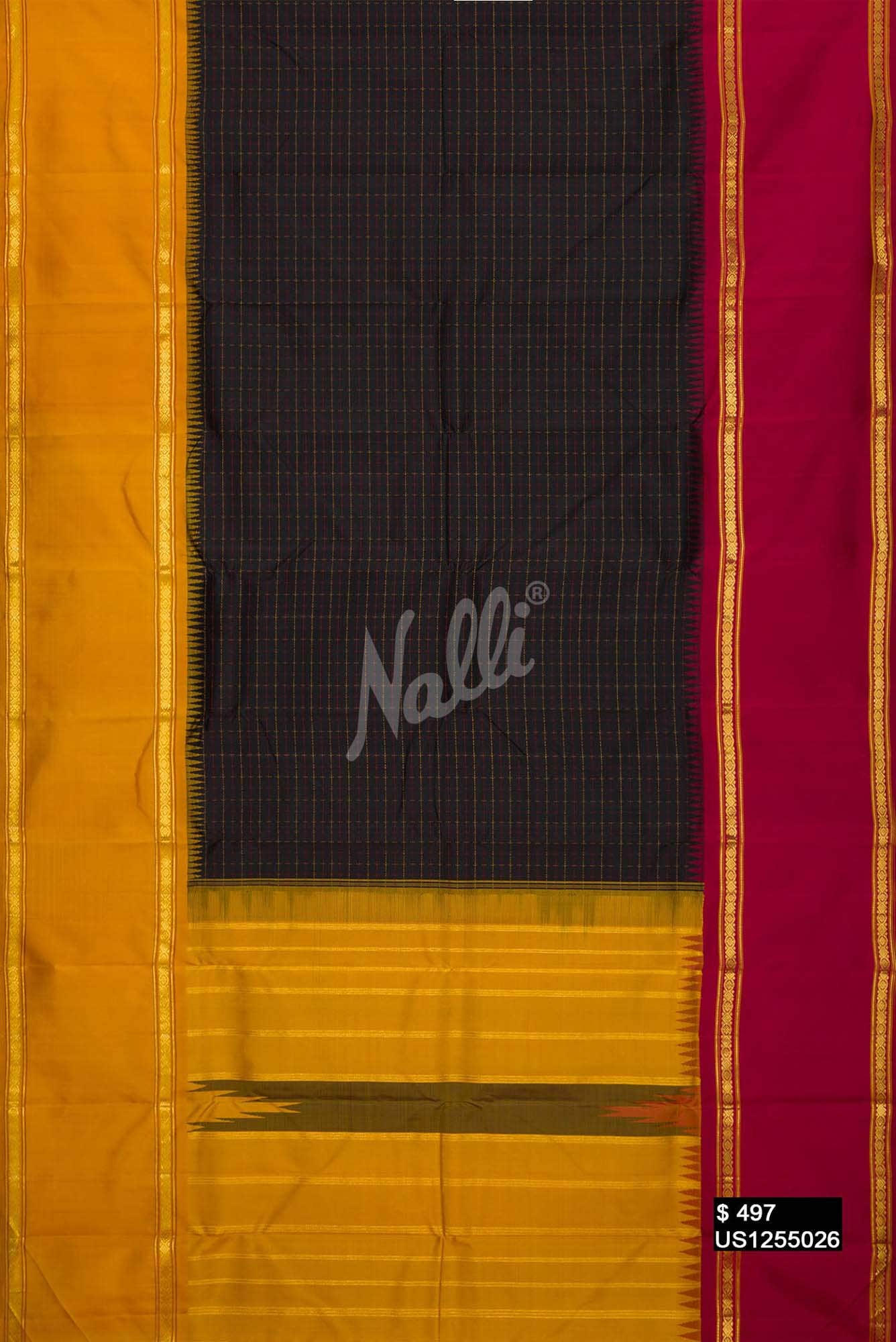 Black Kanchipuram Silk Saree