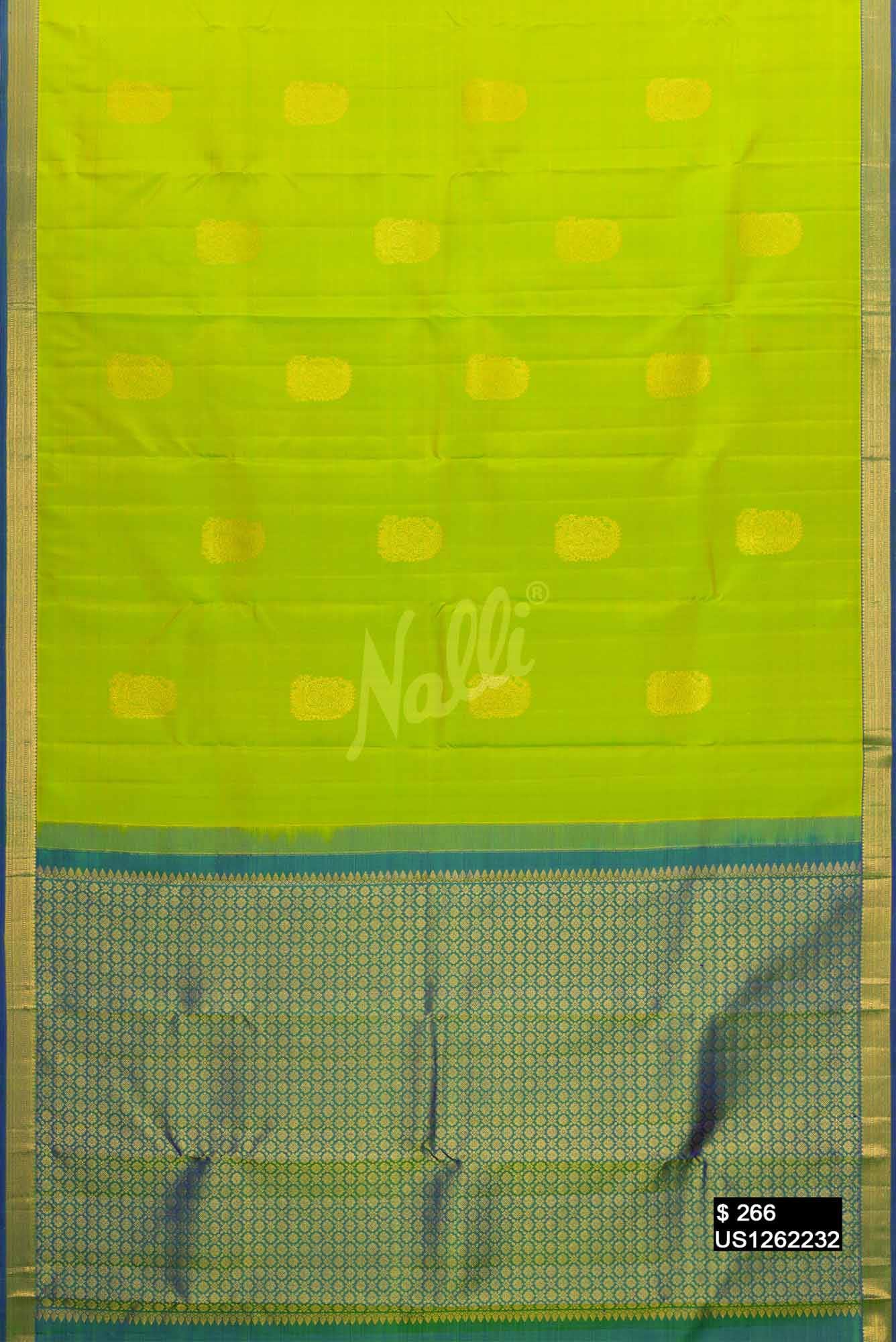 Parrot Green Kanchipuram Silk Saree