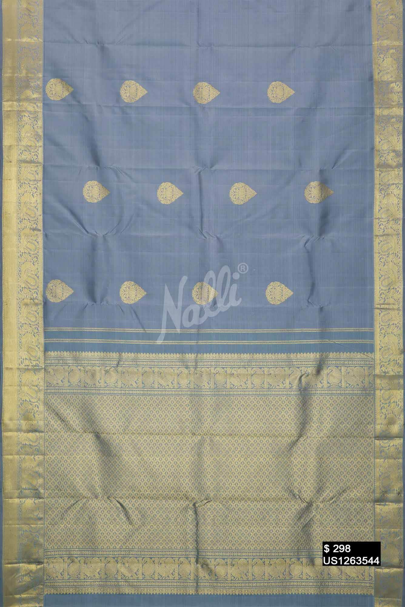 Grey Kanchipuram Silk Saree