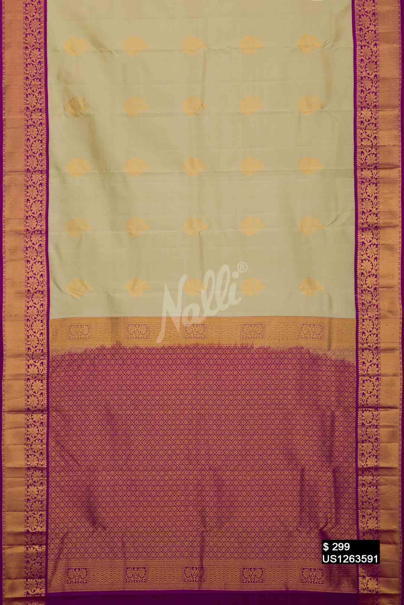 Pista Green Kanchipuram Silk Saree