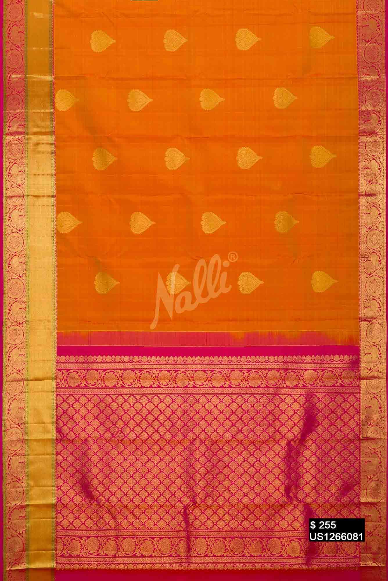 Mustard Kanchipuram Silk Saree