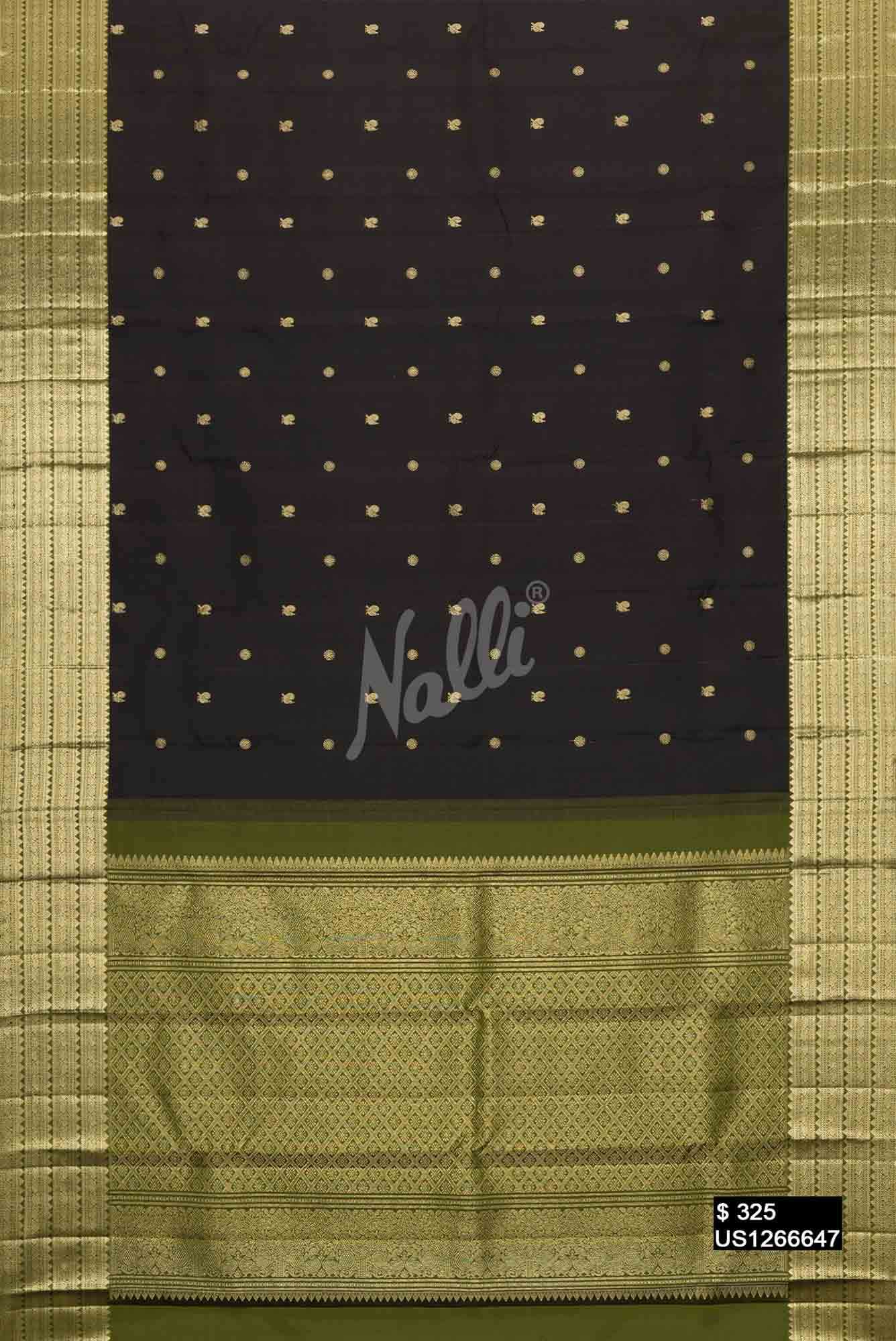 Black Kanchipuram Silk Saree
