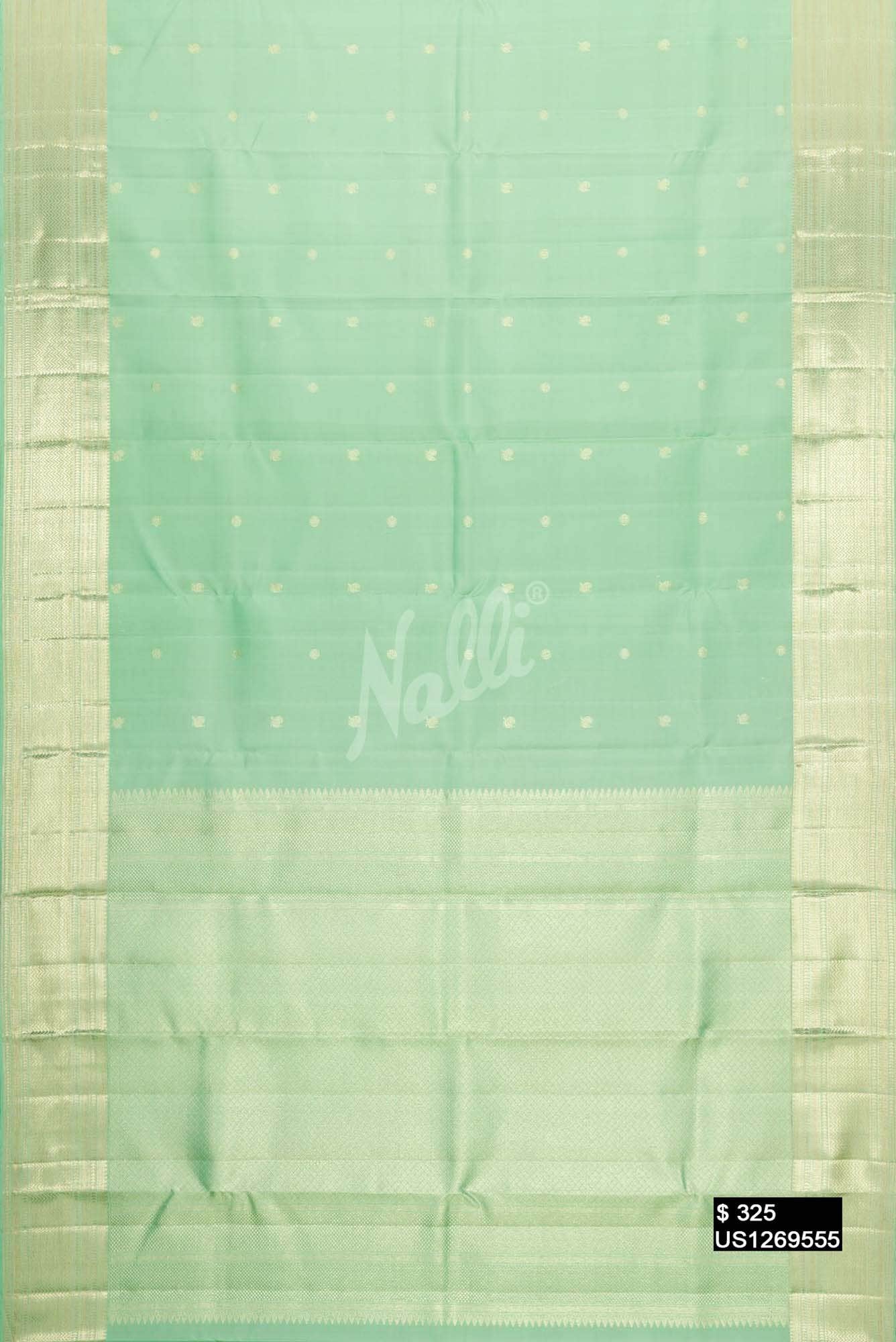 Pista Green Kanchipuram Silk Saree