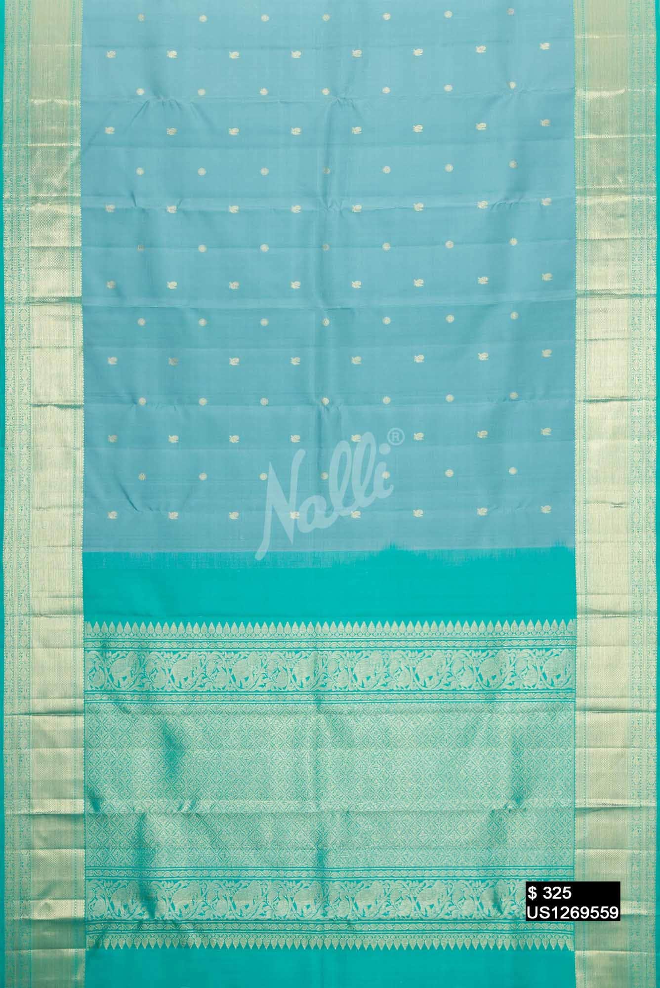 Grey Kanchipuram Silk Saree