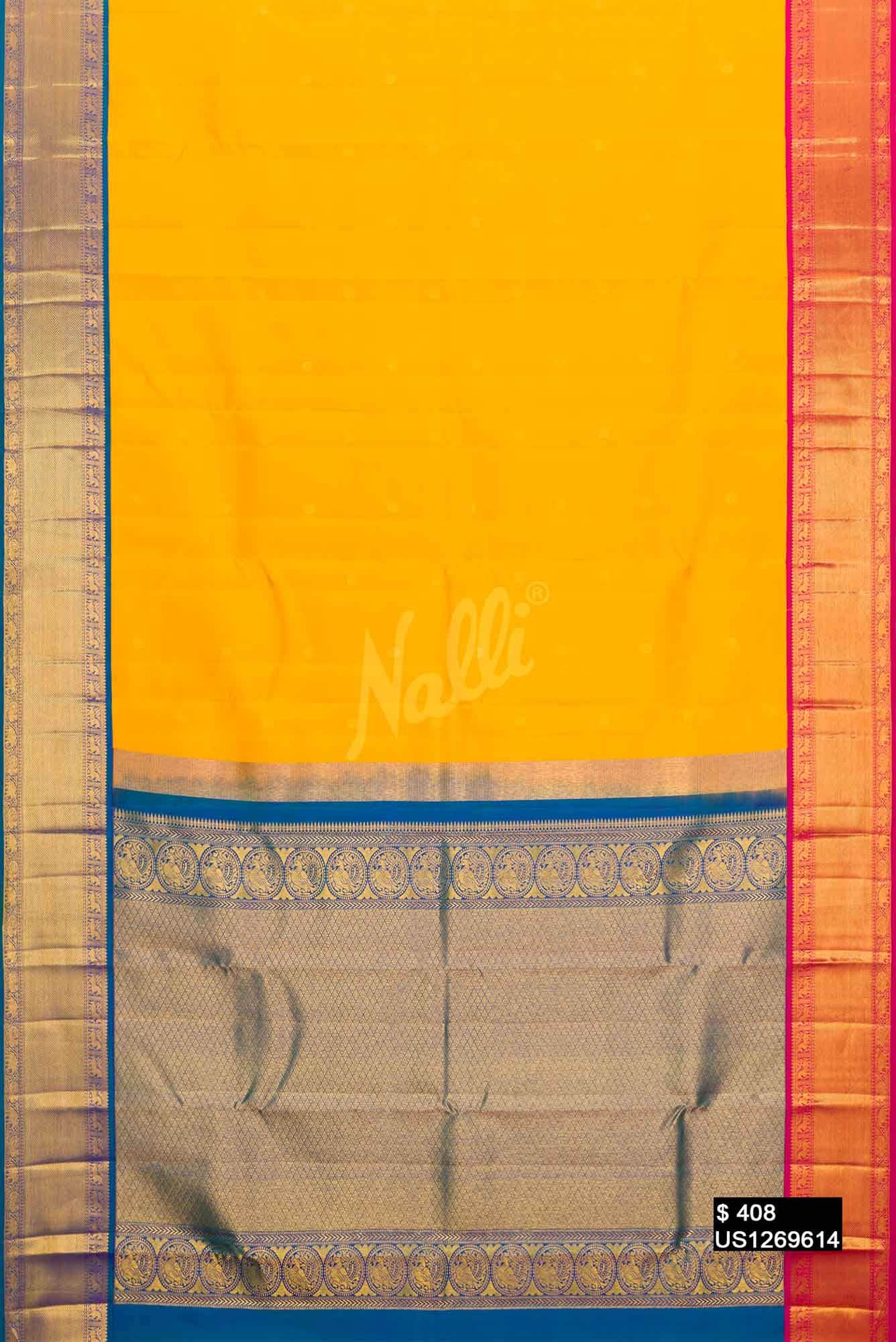 Yellow Kanchipuram Silk Saree