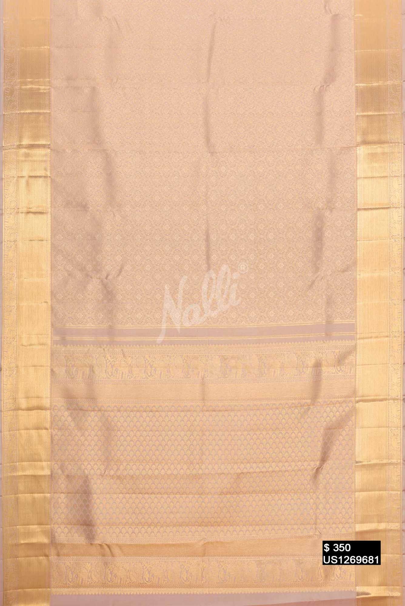 Rose Gold Kanchipuram Silk Saree