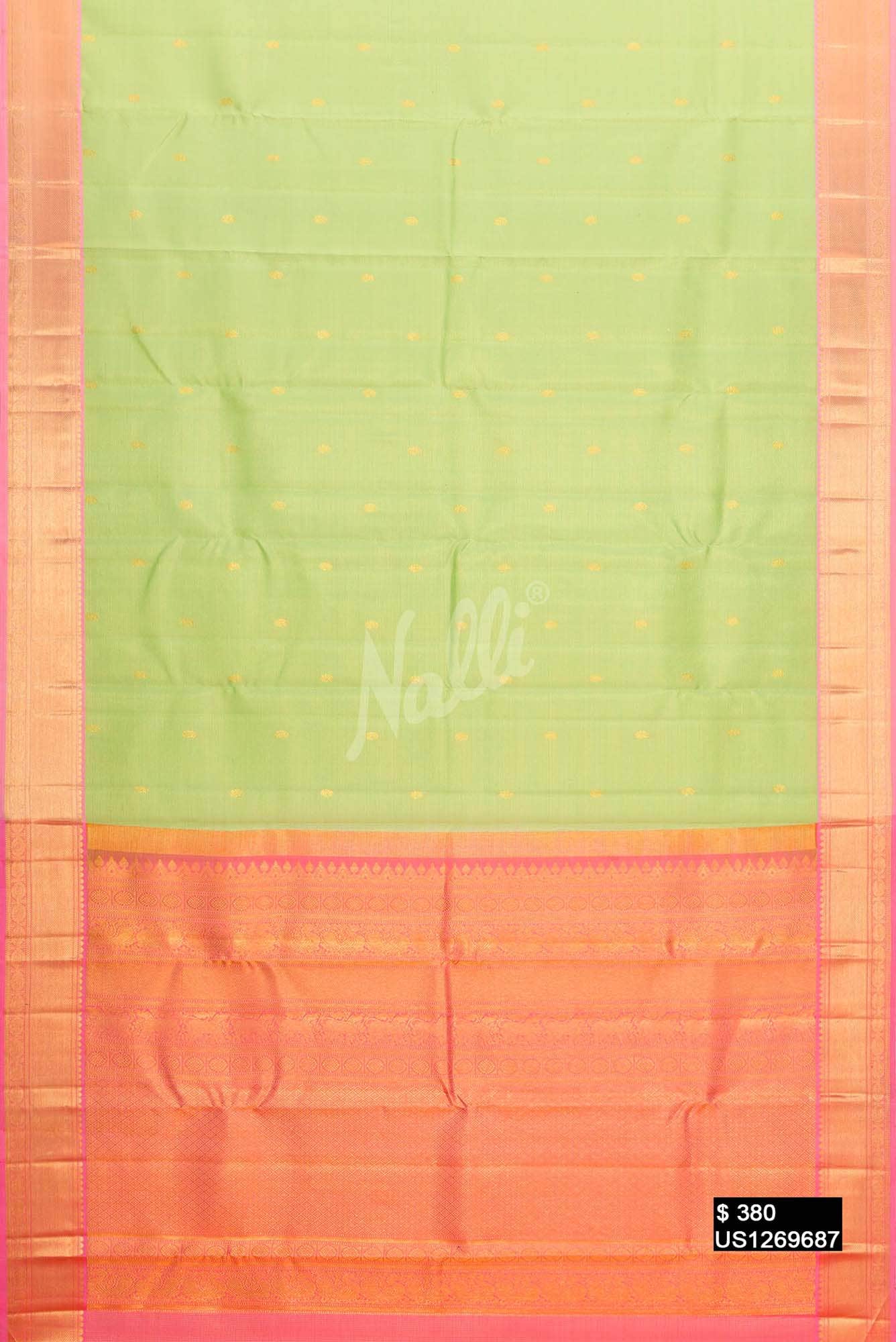 Pista Green Kanchipuram Silk Saree