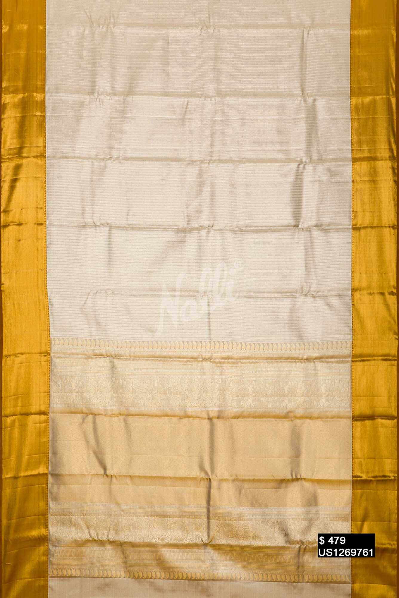 Silver Kanchipuram Tissue Silk Saree