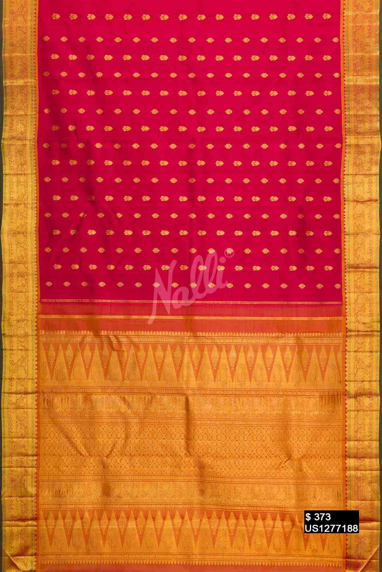 Maroon Kanchipuram Silk Saree