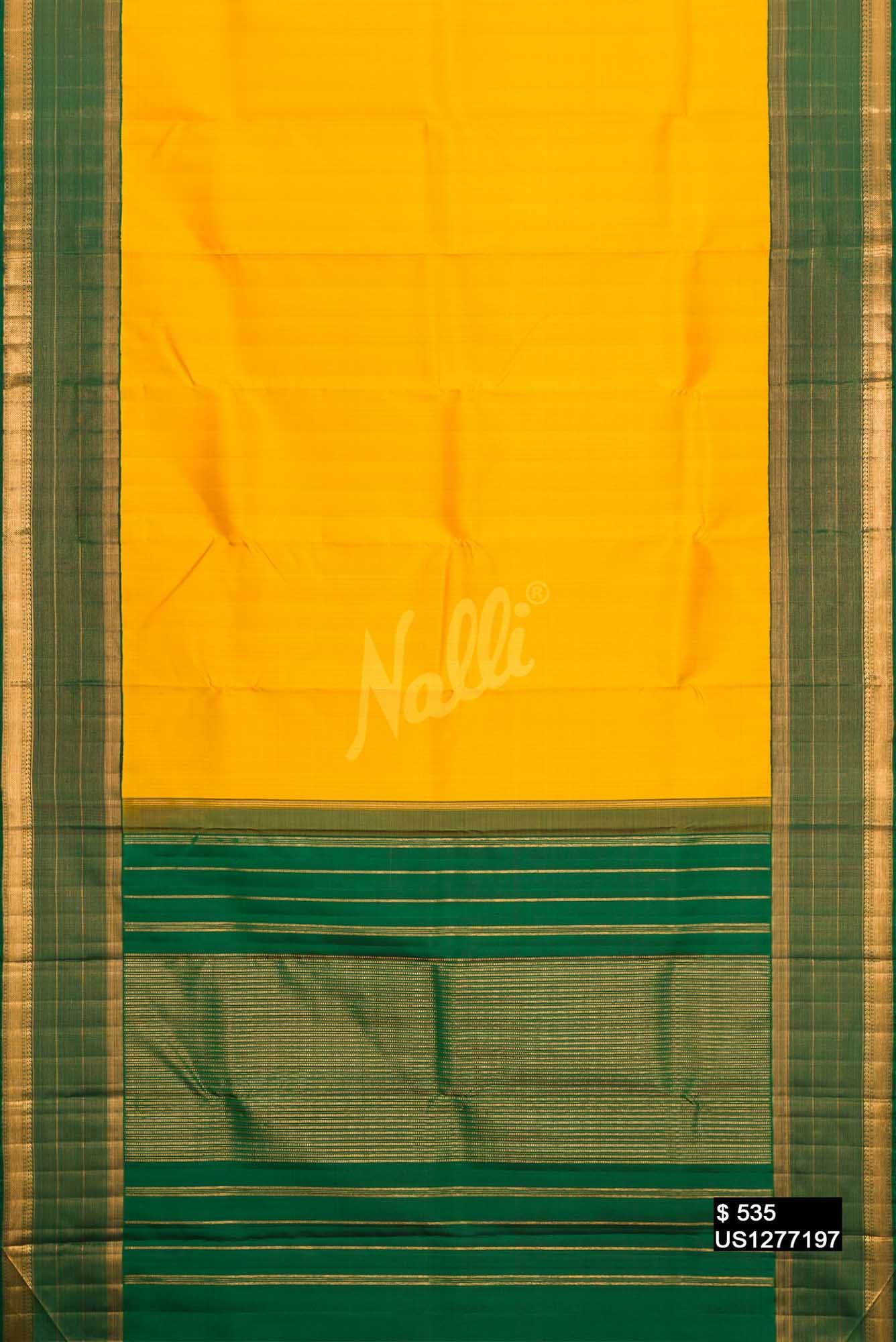 Mustard Kanchipuram Silk Saree