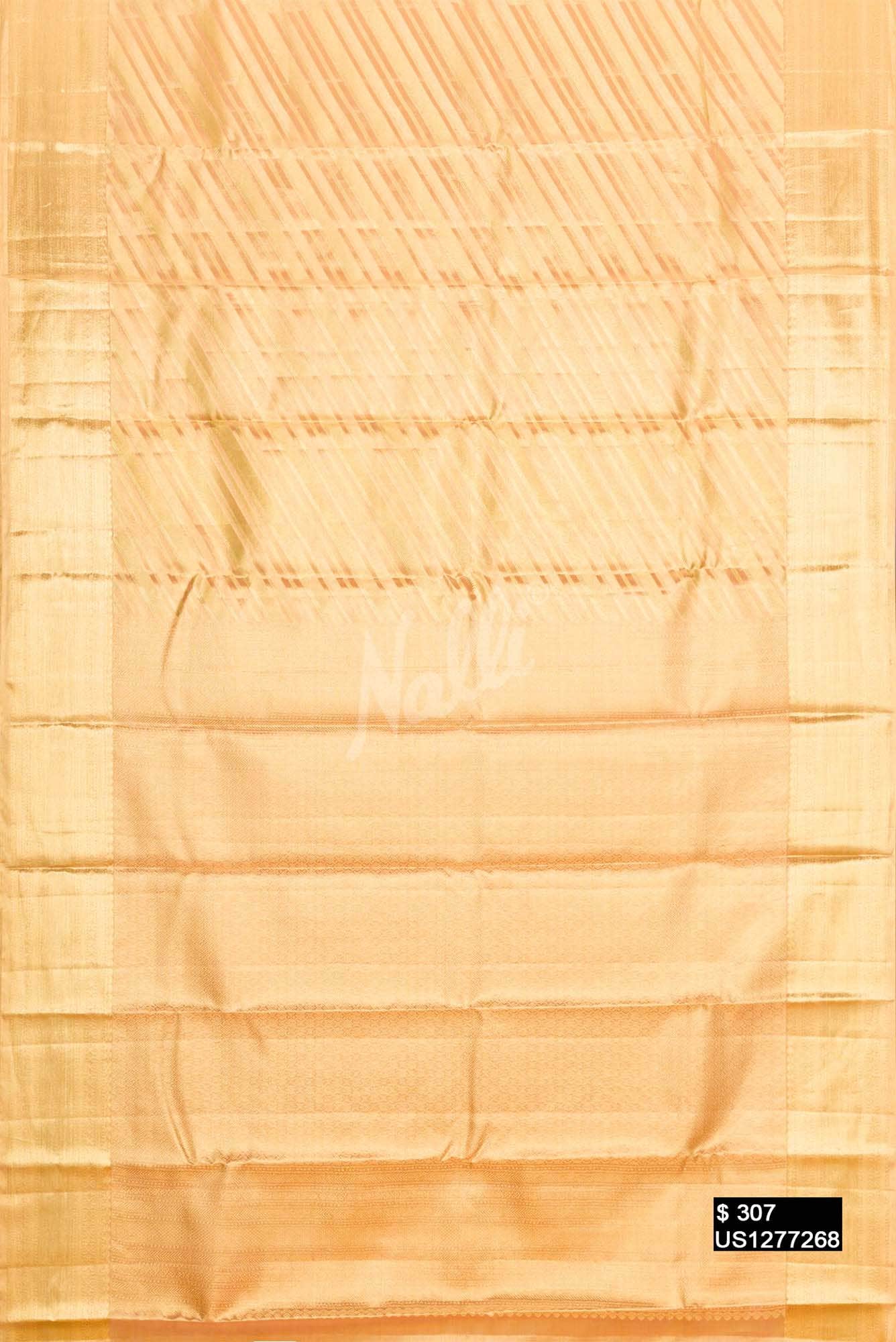 Golden Peach Kanchipuram Tissue Silk Saree