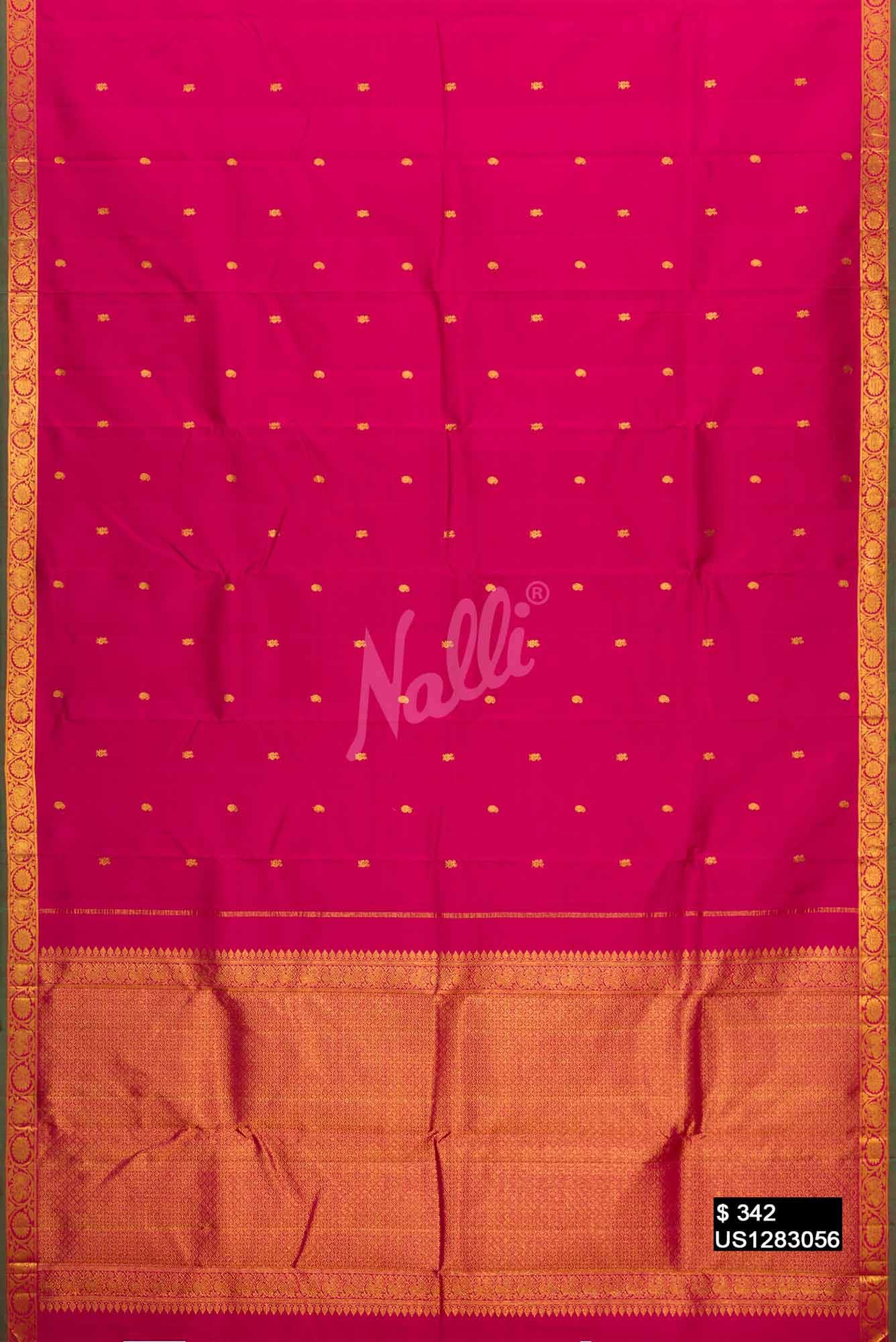 Dark Pink Kanchipuram Silk Saree