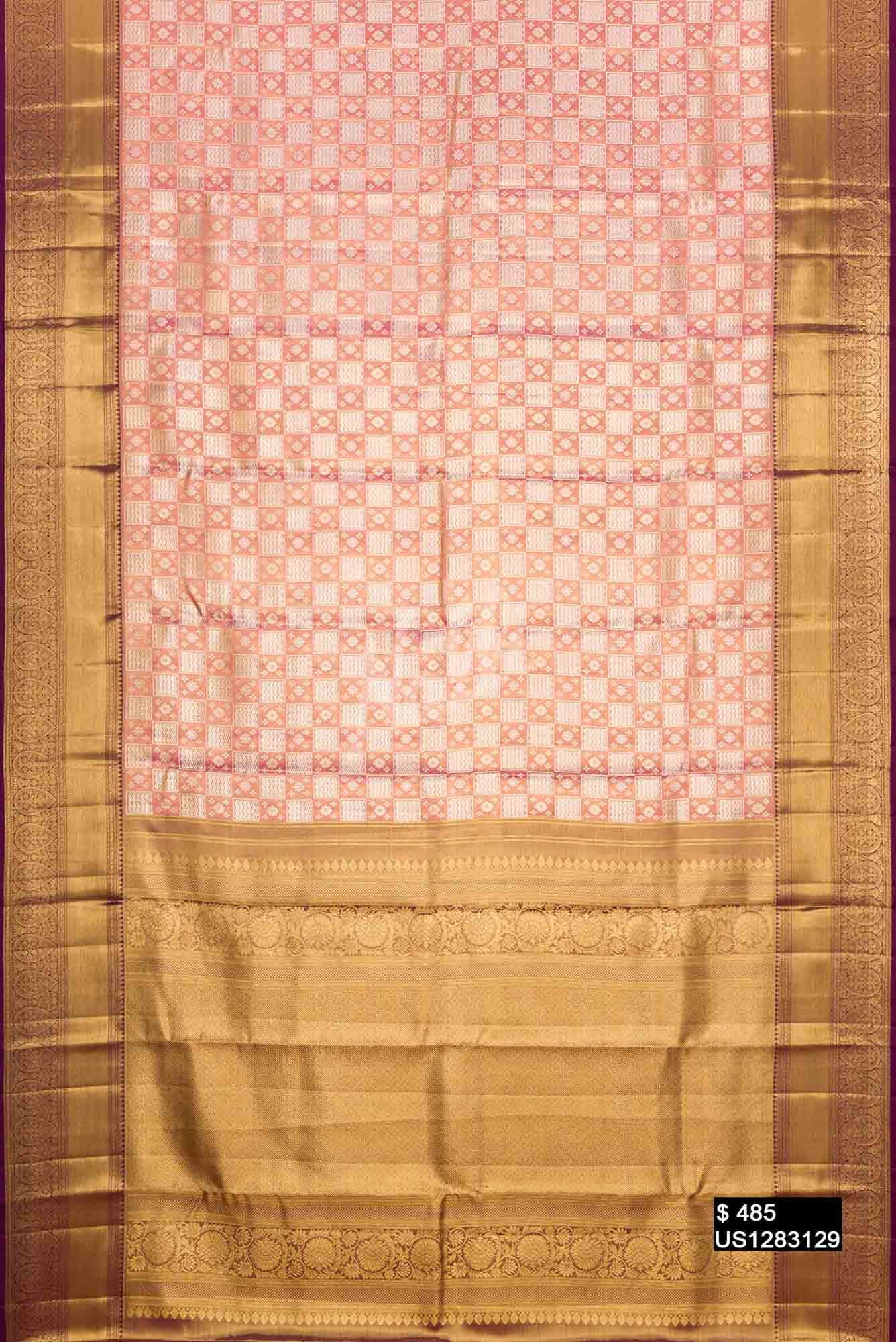 Pink Kanchipuram Tissue Silk Saree
