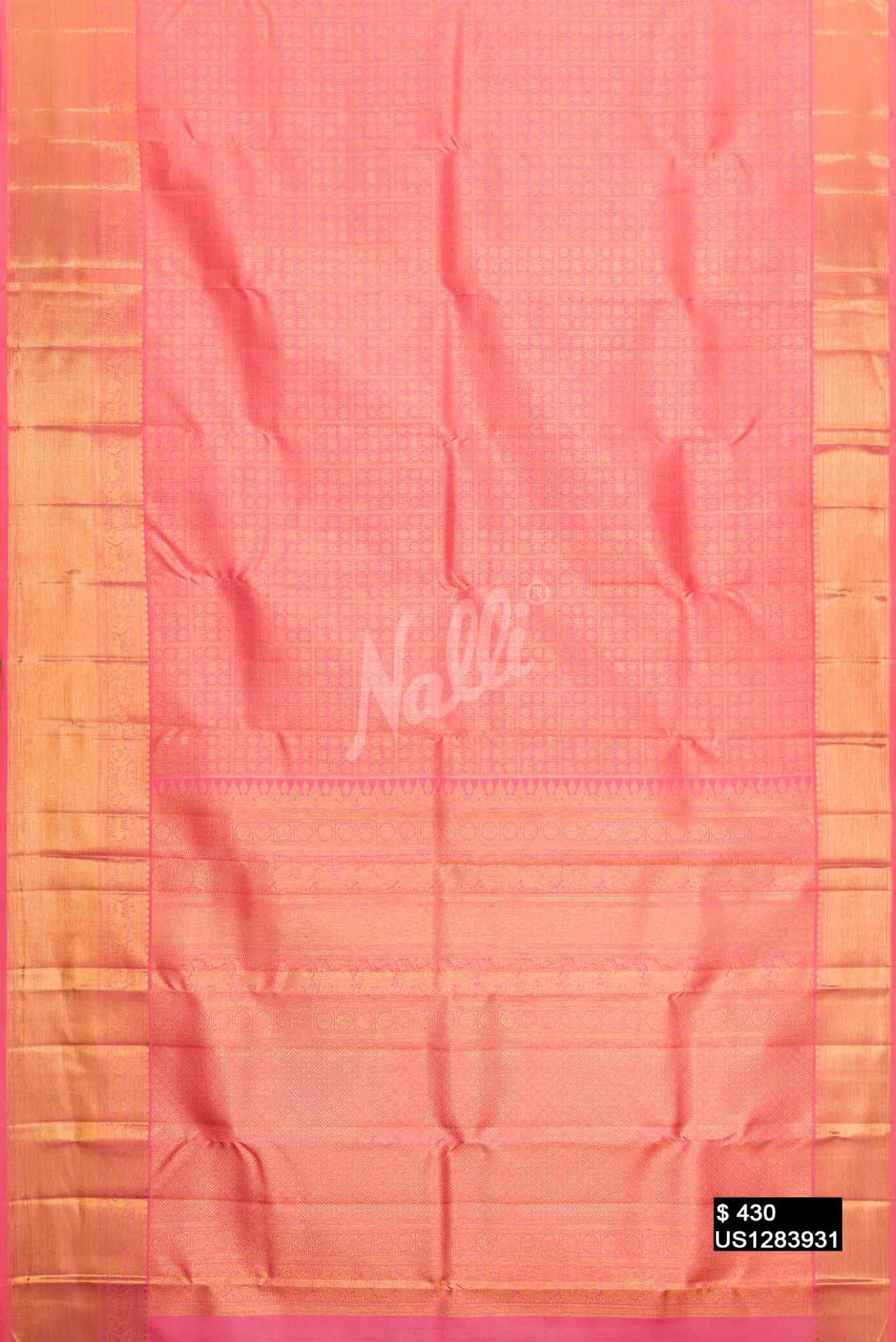 Peach Kanchipuram Silk Saree
