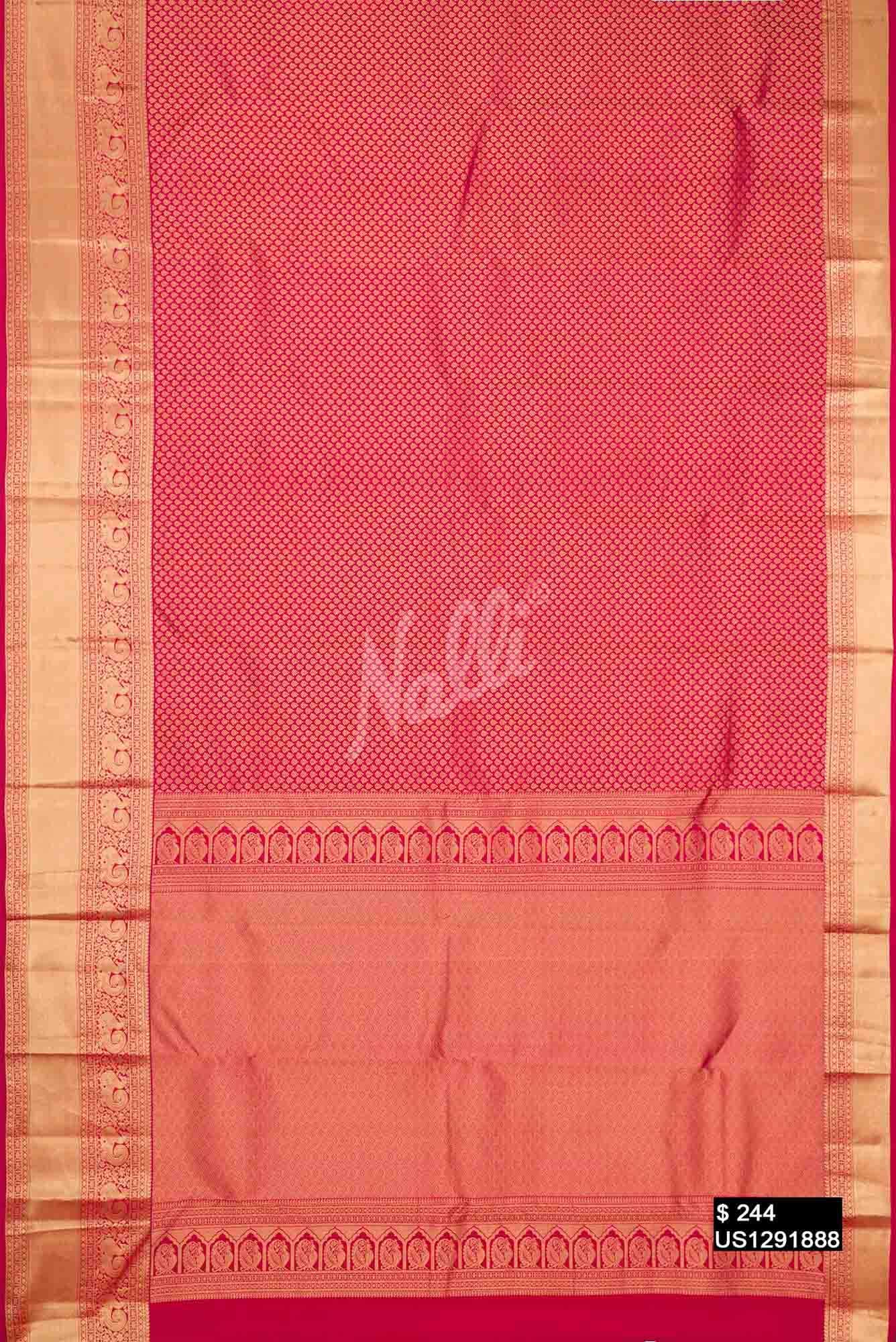 Dark Pink Kanchipuram Silk Saree